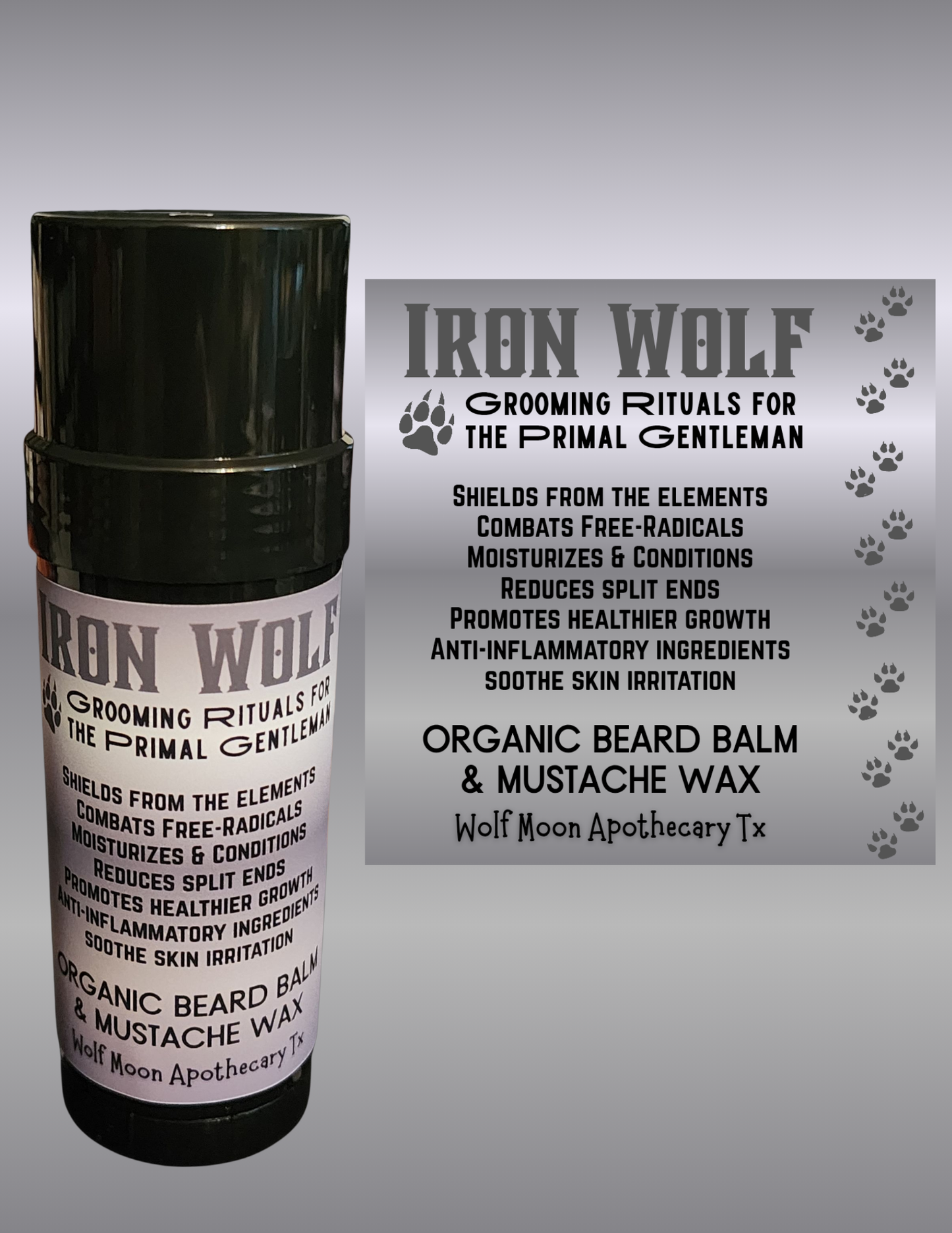 IRON WOLF Organic Beard Balm & Mustache Wax