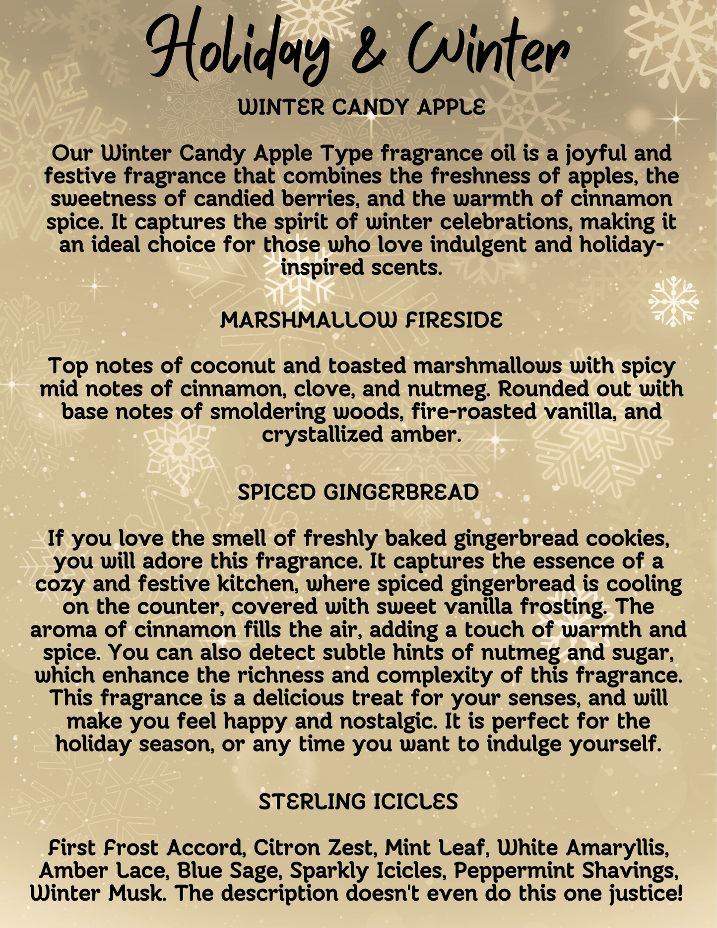 Winter Holiday | Hand-Poured Candles in 9 Oz Amber Jars | Organic Coconut Wax Blend | Cotton Core Wicks