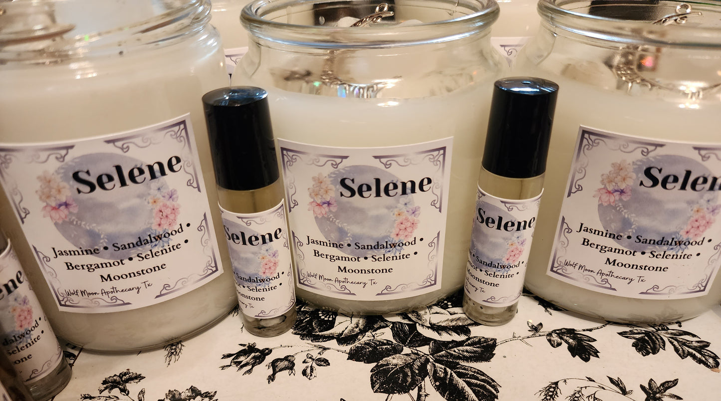 Selene Candle with Crystals