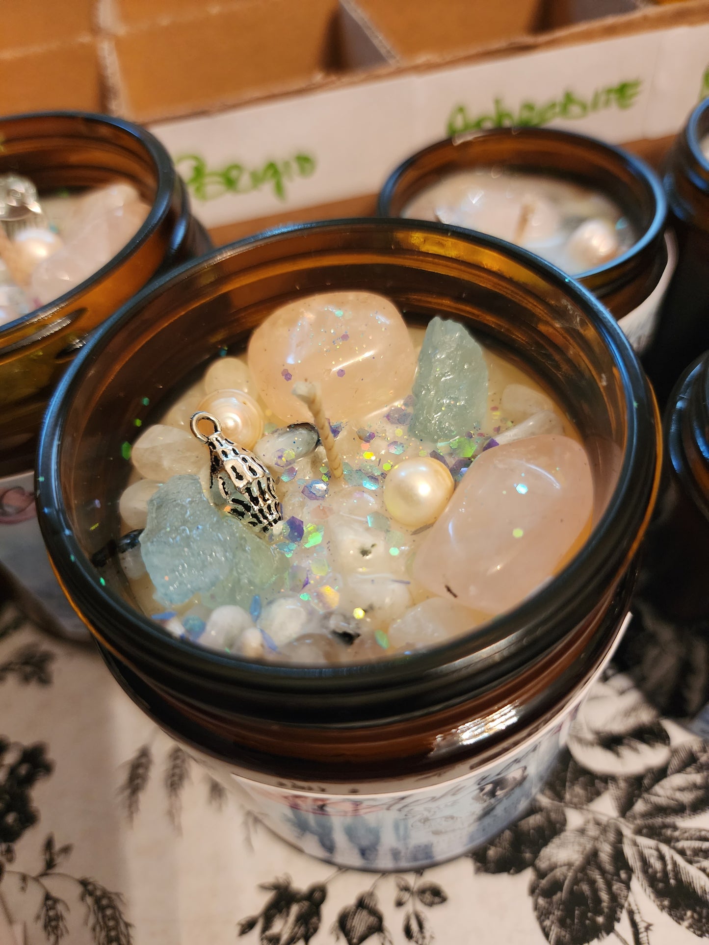 Aphrodite Candle with Crystals