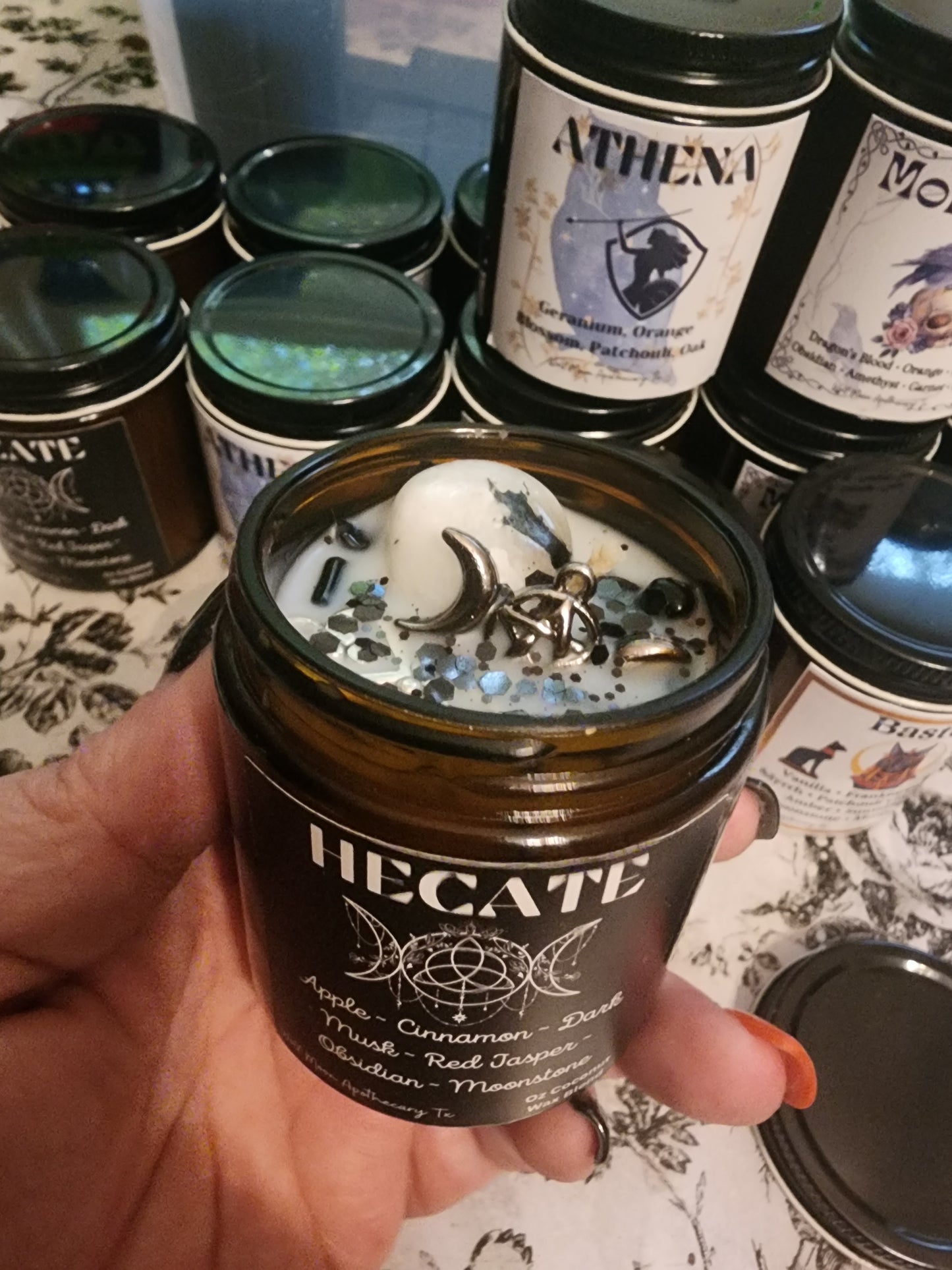 Hecate Candle with Crystals
