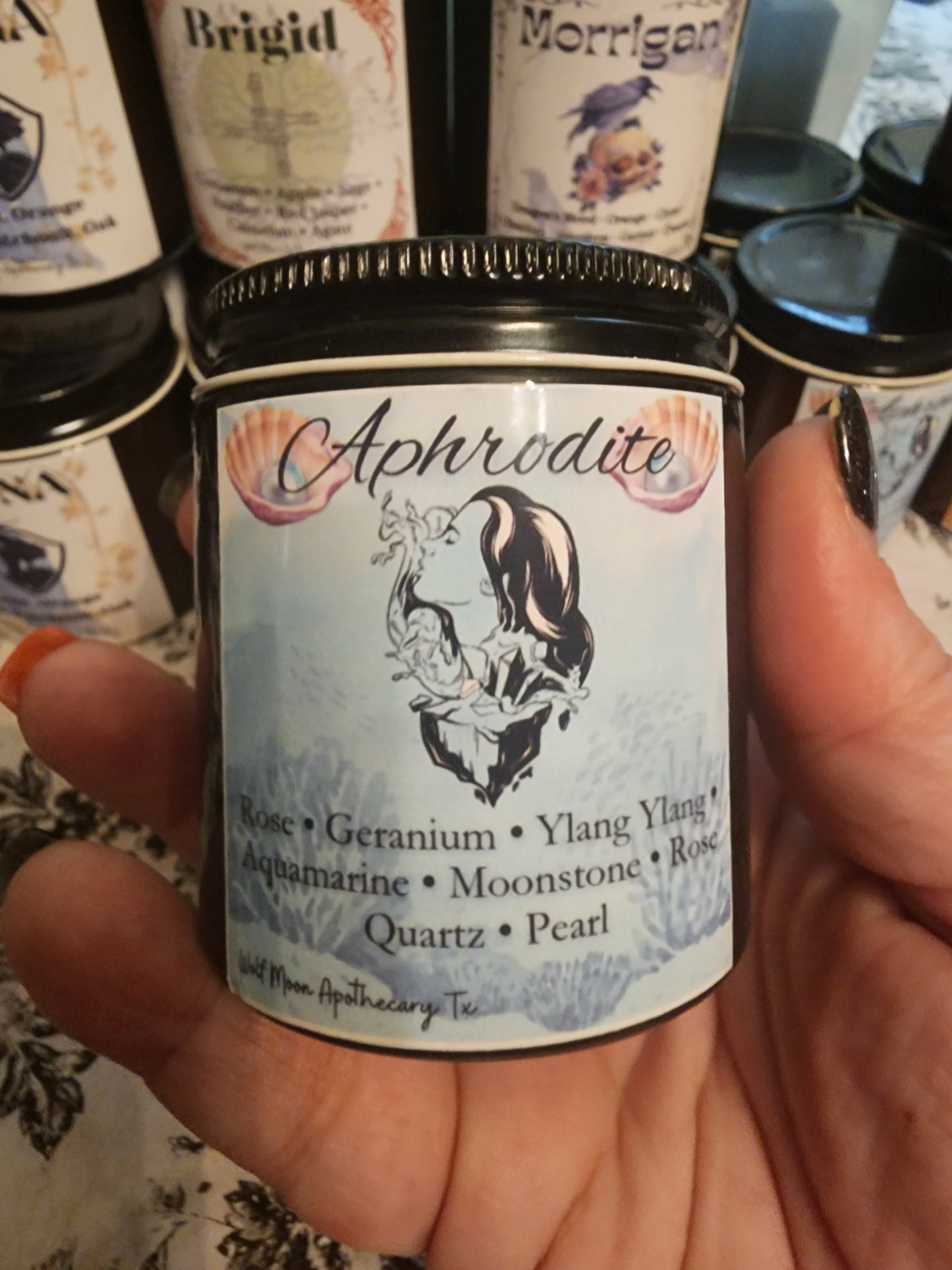 Aphrodite Candle with Crystals
