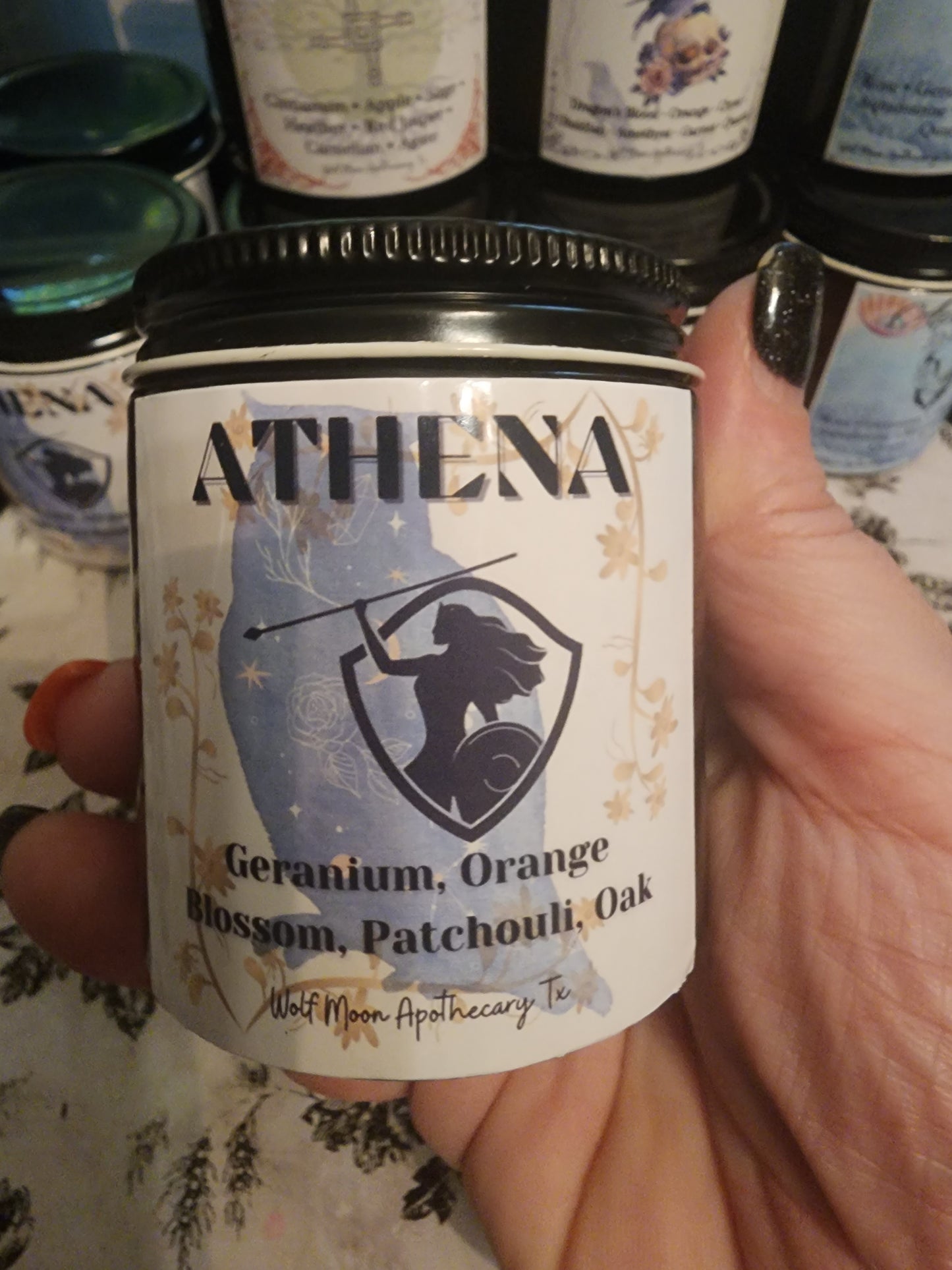 Athena Candle with Crystals
