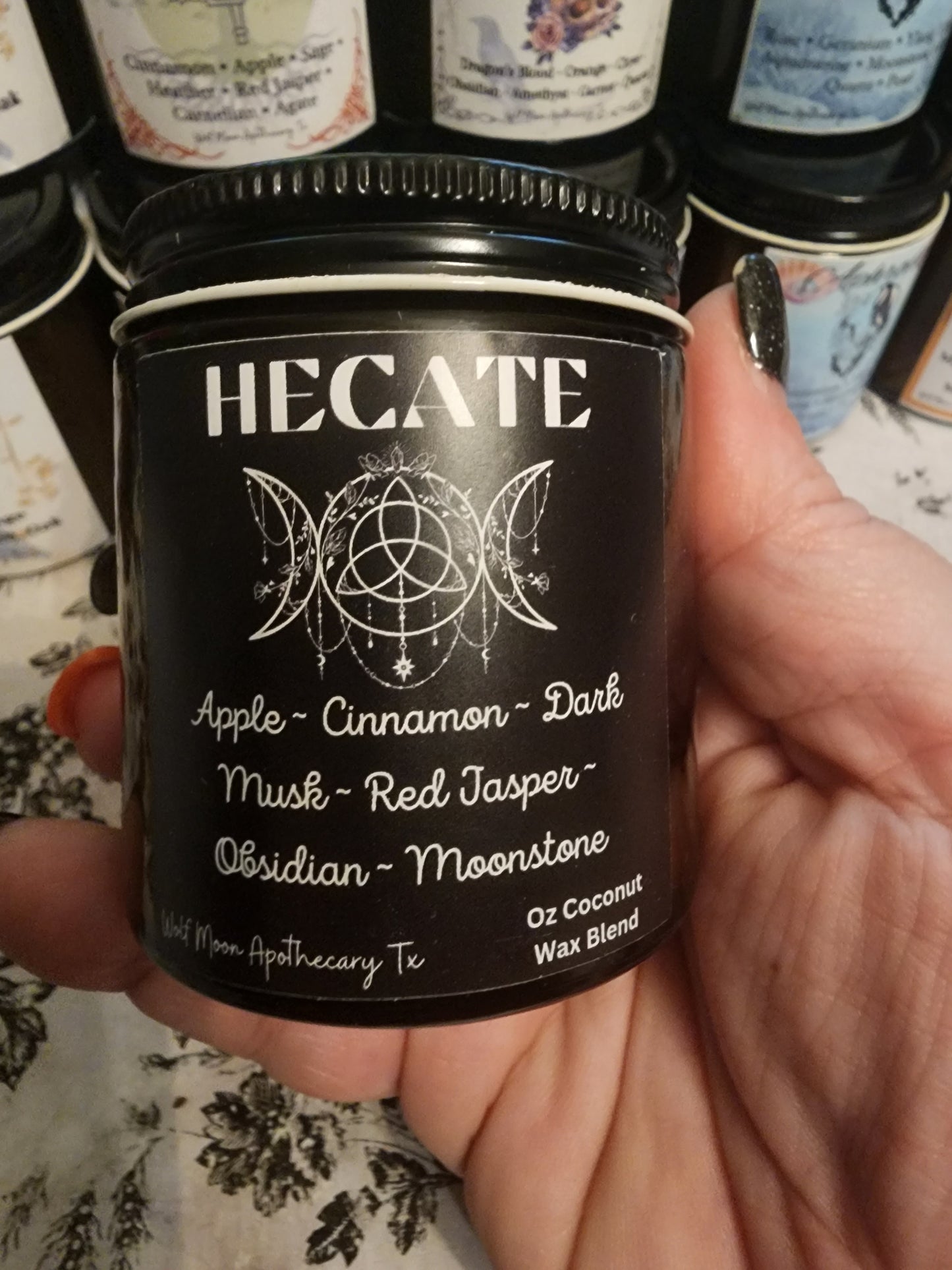 Hecate Candle with Crystals
