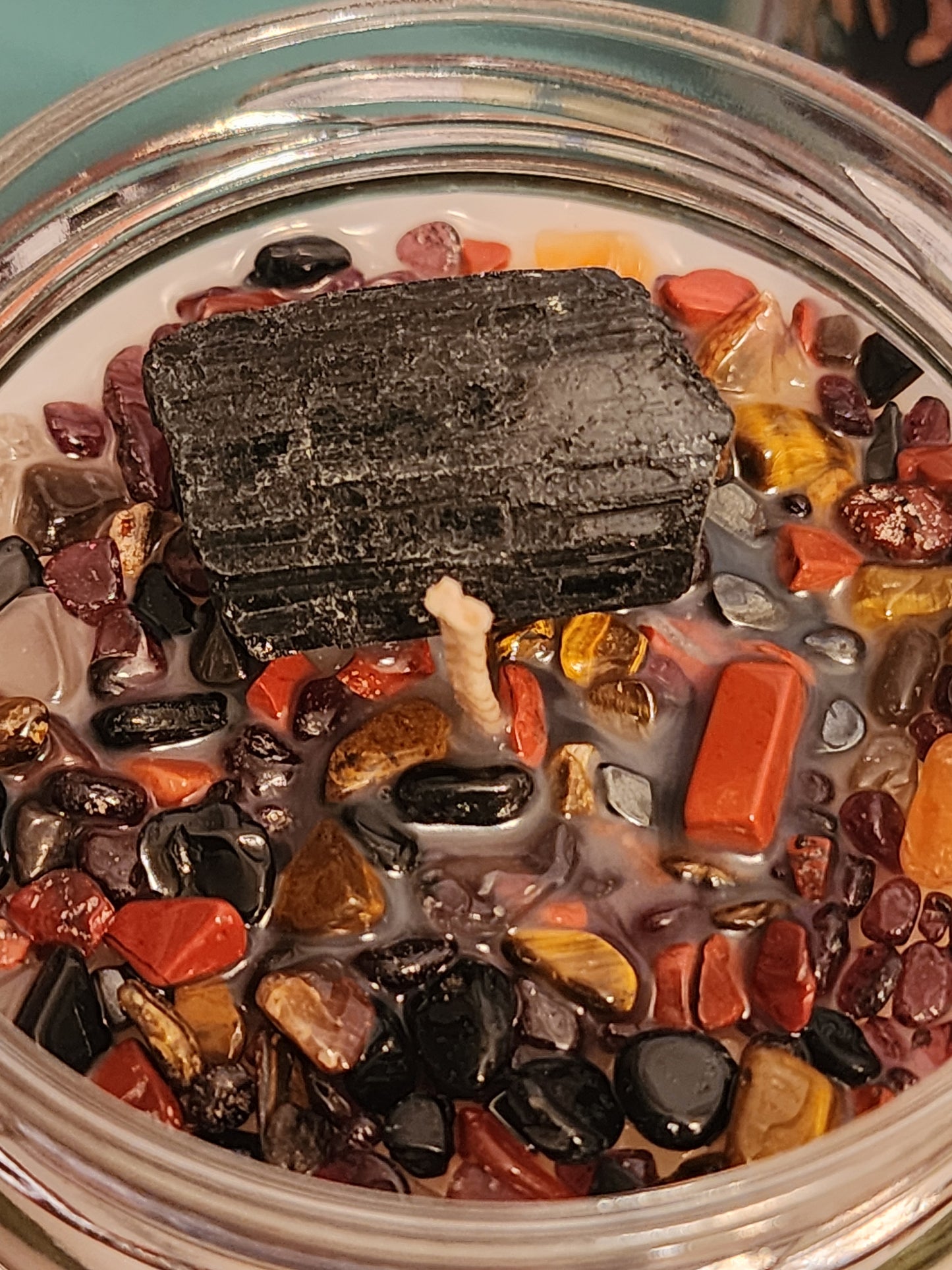 Root Chakra Candle with Crystals