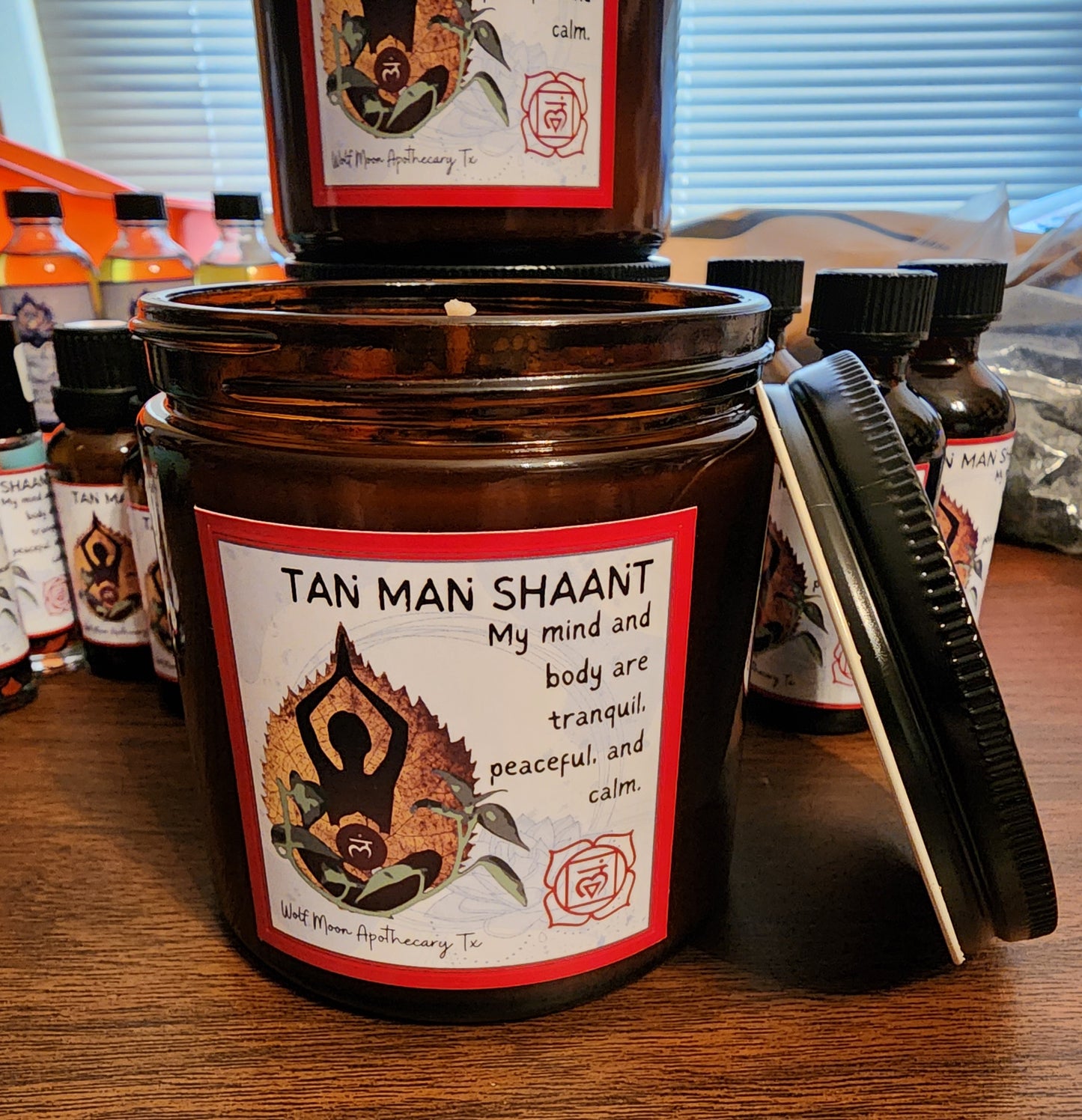 Root Chakra Candle with Crystals