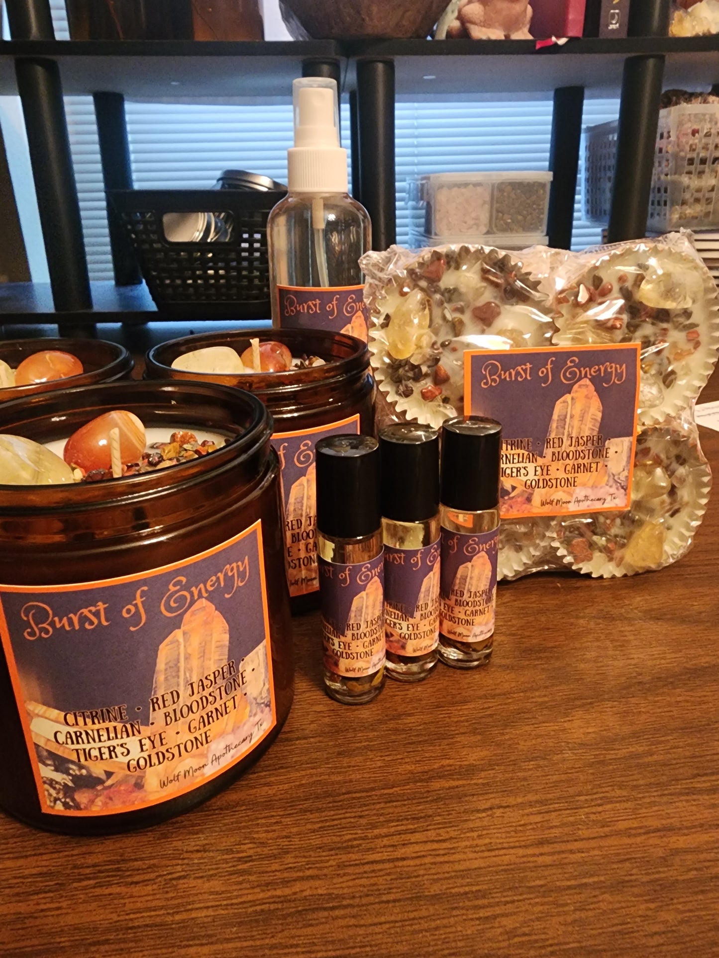 Burst Of Energy Candle with Crystals