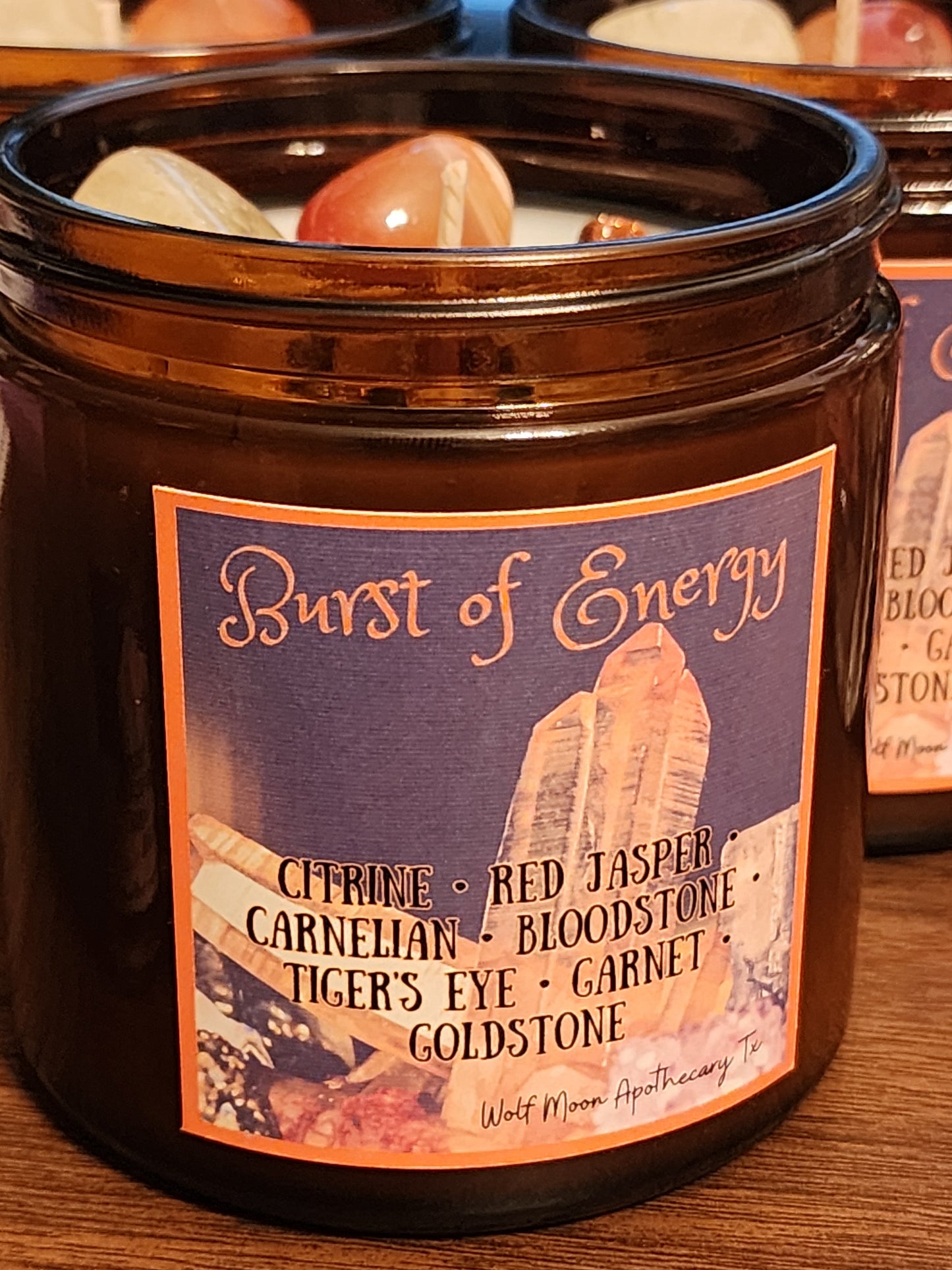 Burst Of Energy Candle with Crystals