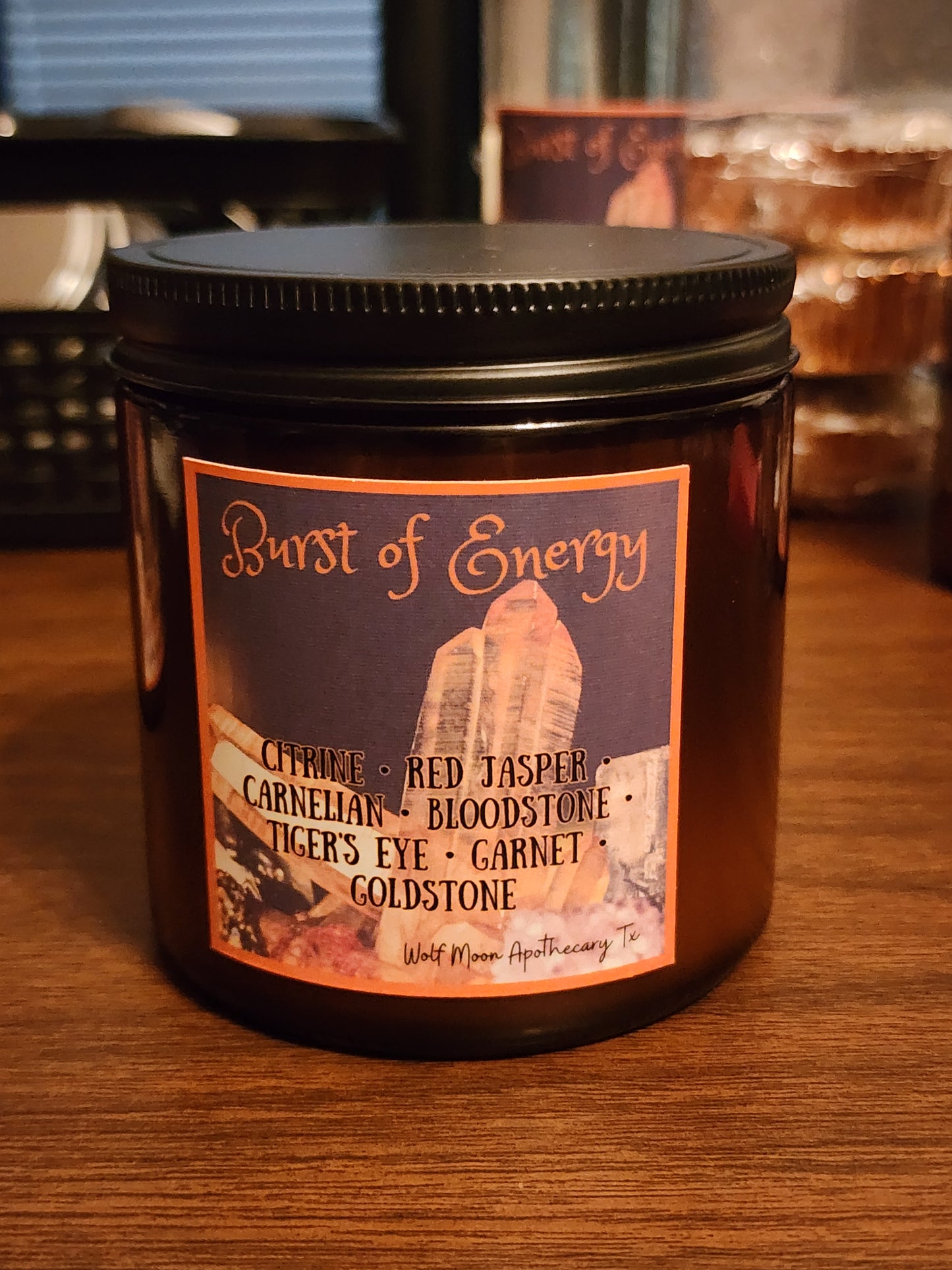 Burst Of Energy Candle with Crystals