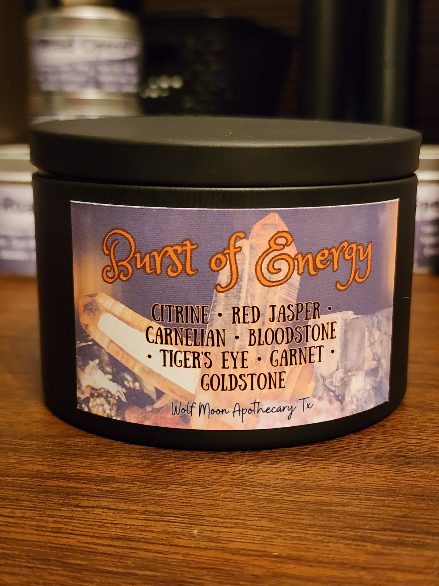 Burst Of Energy Candle with Crystals