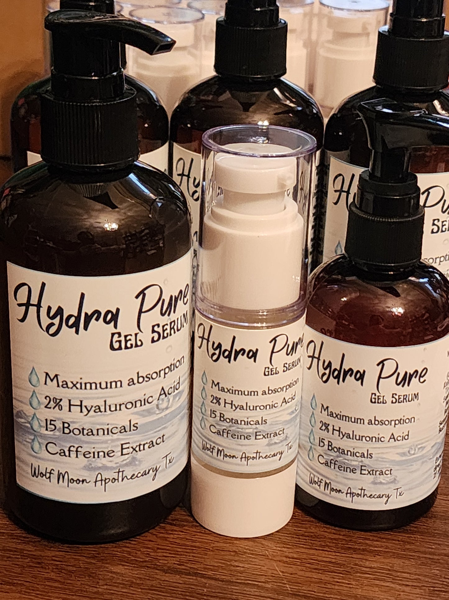 Hydra PURE + Hyaluronic Acid Gel Serum + Natural Organic Botanicals + Caffeine Extract + Extreme Hydration