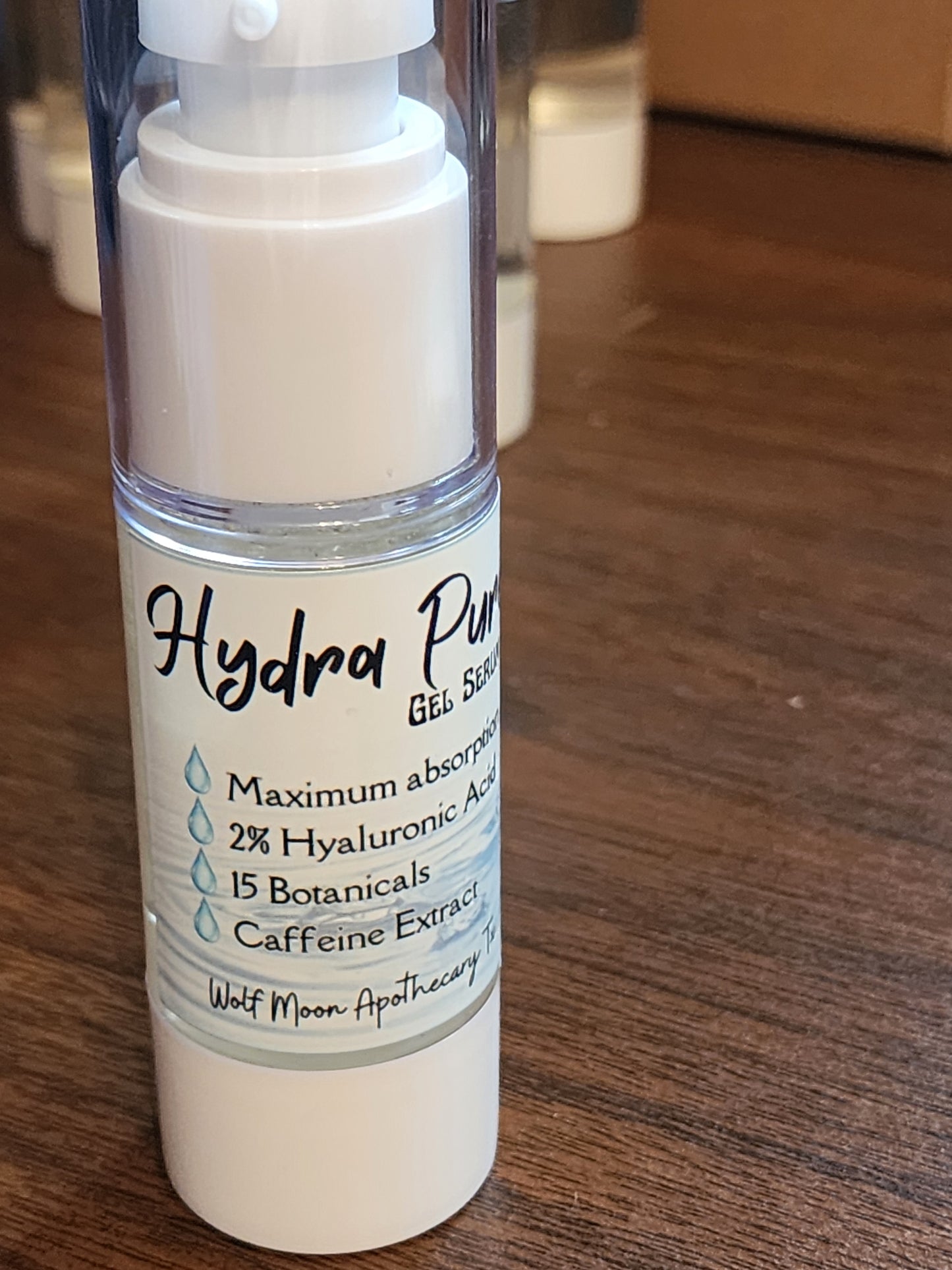 Hydra PURE + Hyaluronic Acid Gel Serum + Natural Organic Botanicals + Caffeine Extract + Extreme Hydration