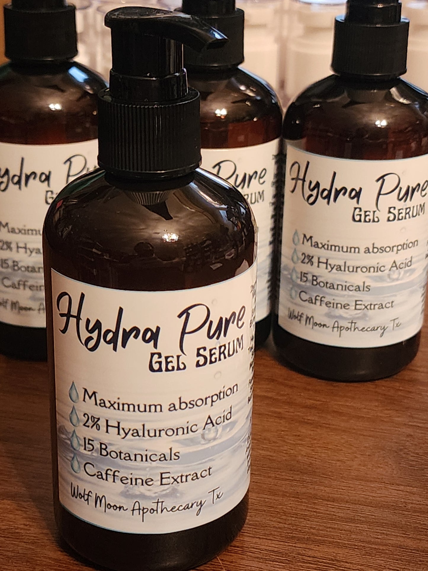 Hydra PURE + Hyaluronic Acid Gel Serum + Natural Organic Botanicals + Caffeine Extract + Extreme Hydration