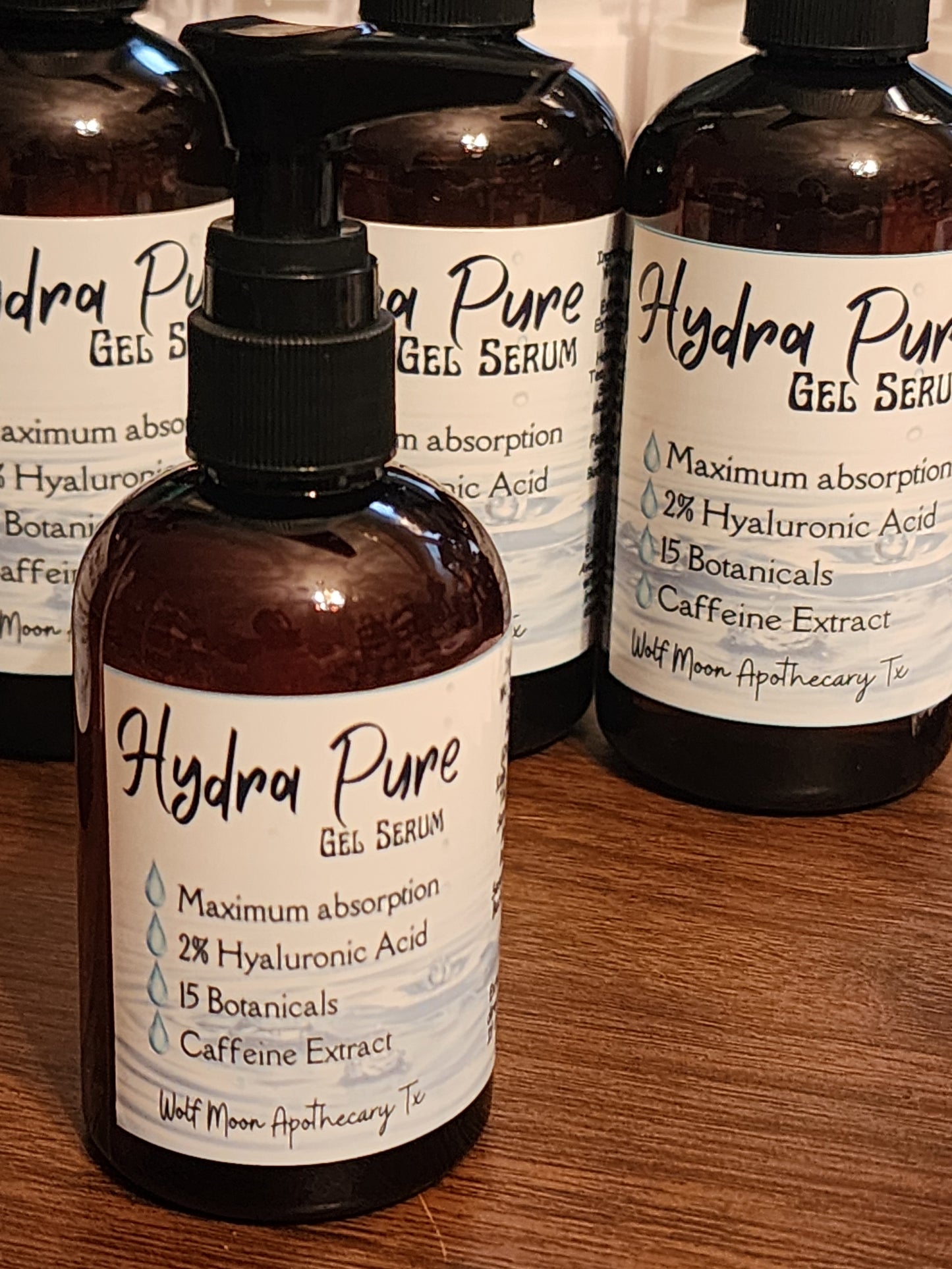 Hydra PURE + Hyaluronic Acid Gel Serum + Natural Organic Botanicals + Caffeine Extract + Extreme Hydration
