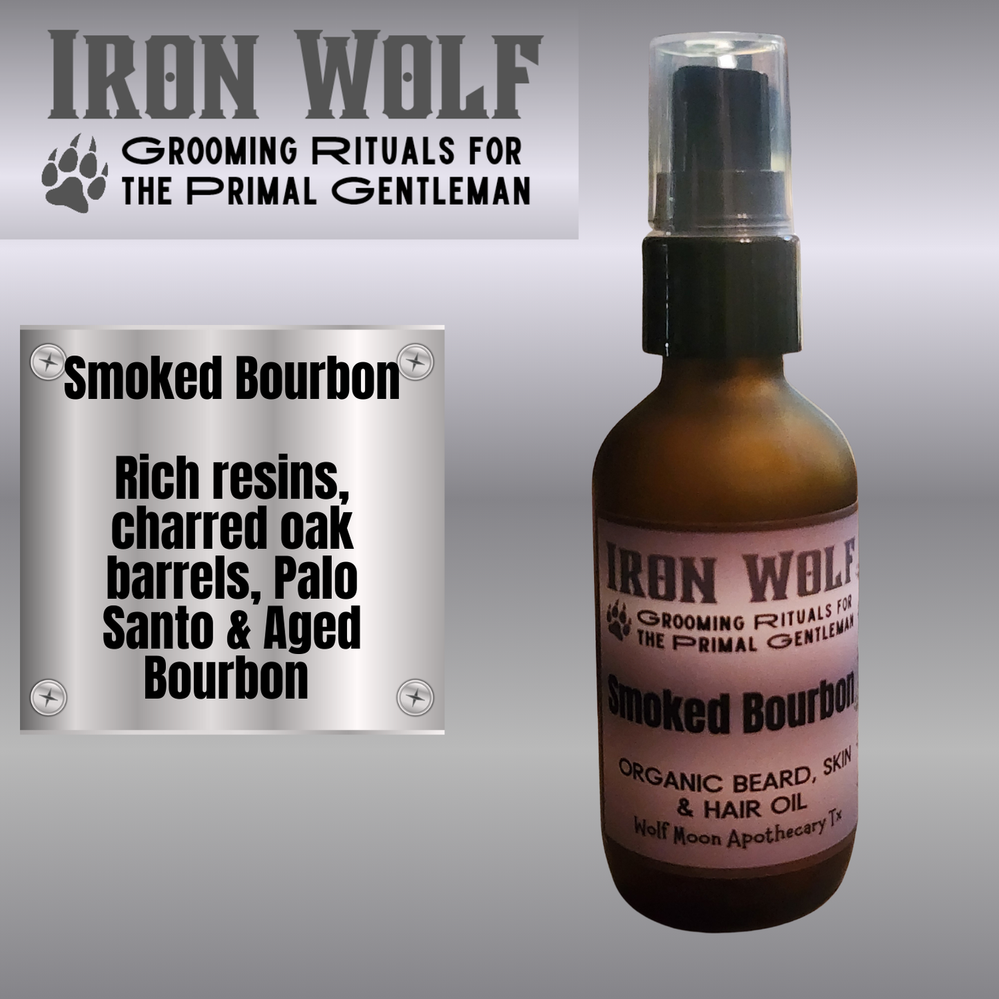 IRON WOLF Organic Beard, Skin & Hair Oil
