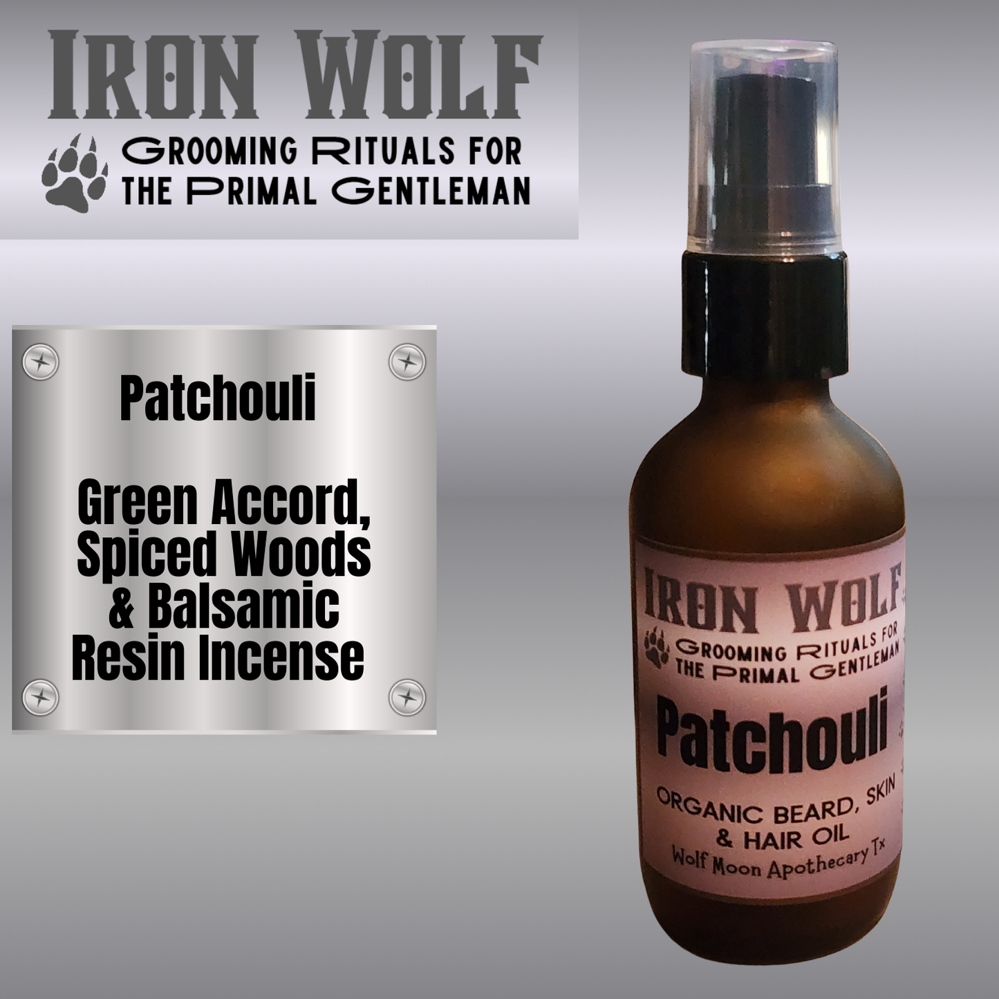 IRON WOLF Organic Beard, Skin & Hair Oil