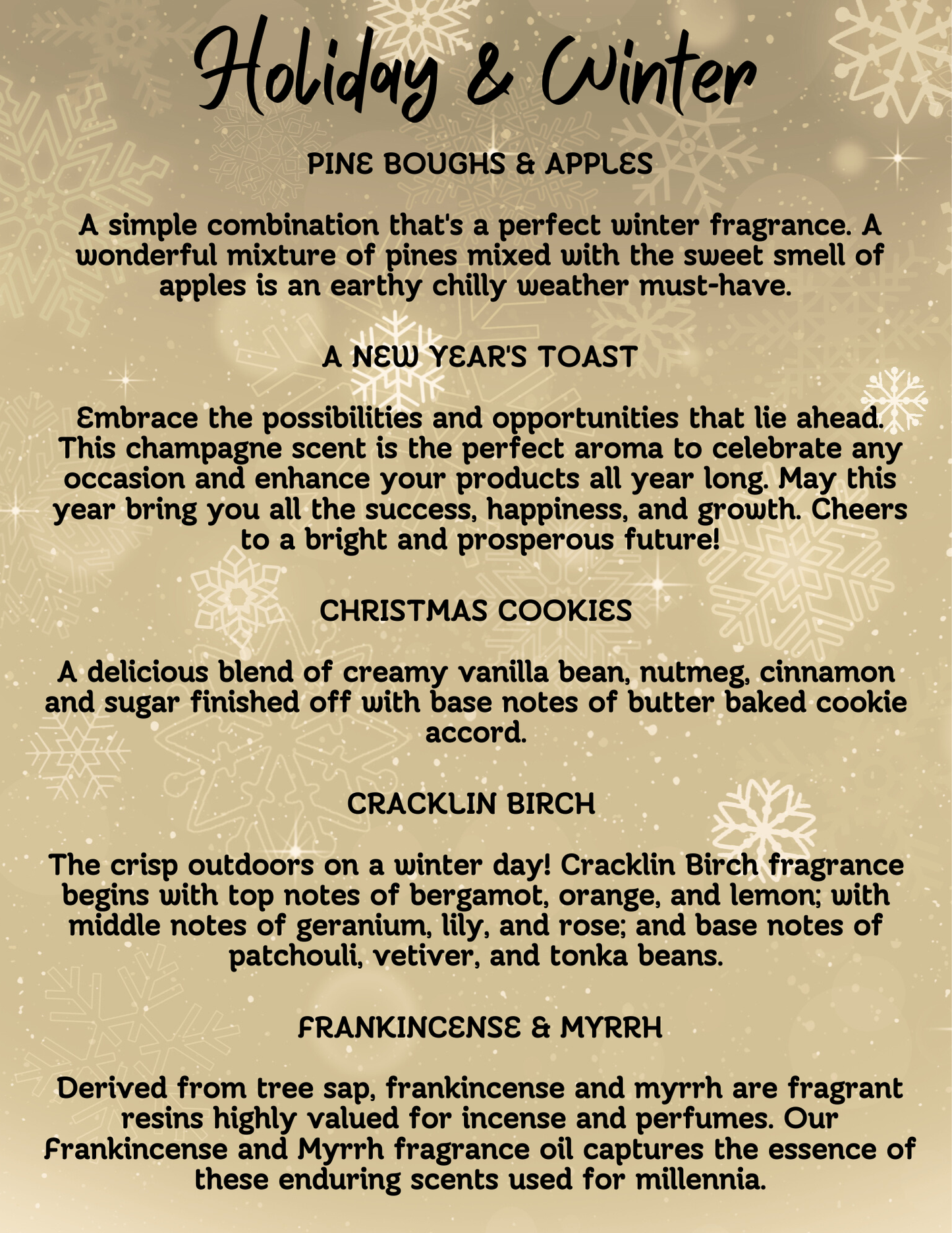 Winter Holiday | Hand-Poured Candles in 9 Oz Amber Jars | Organic Coconut Wax Blend | Cotton Core Wicks