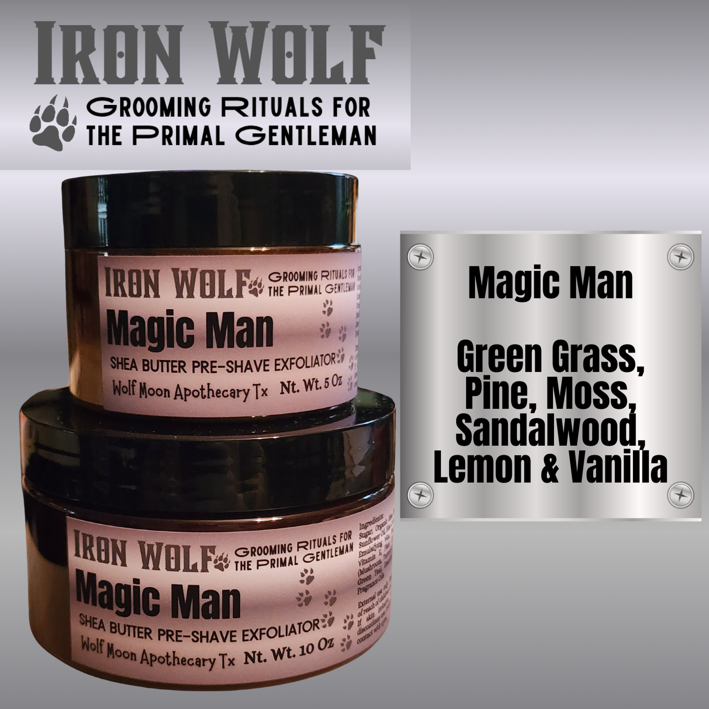 IRON WOLF Organic Shea Butter Pre-Shave Exfoliator