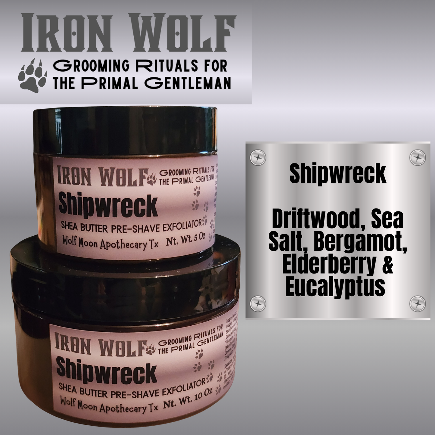IRON WOLF Organic Shea Butter Pre-Shave Exfoliator