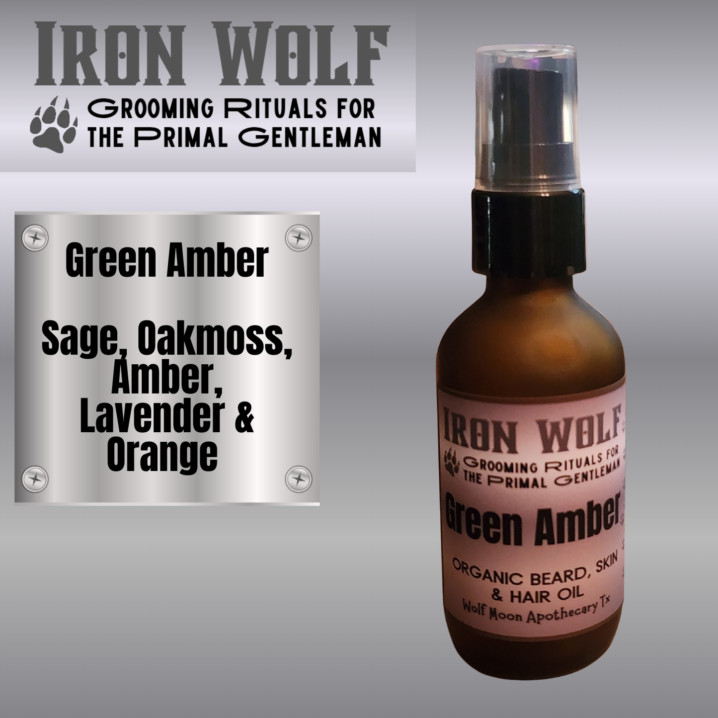 IRON WOLF Organic Beard, Skin & Hair Oil
