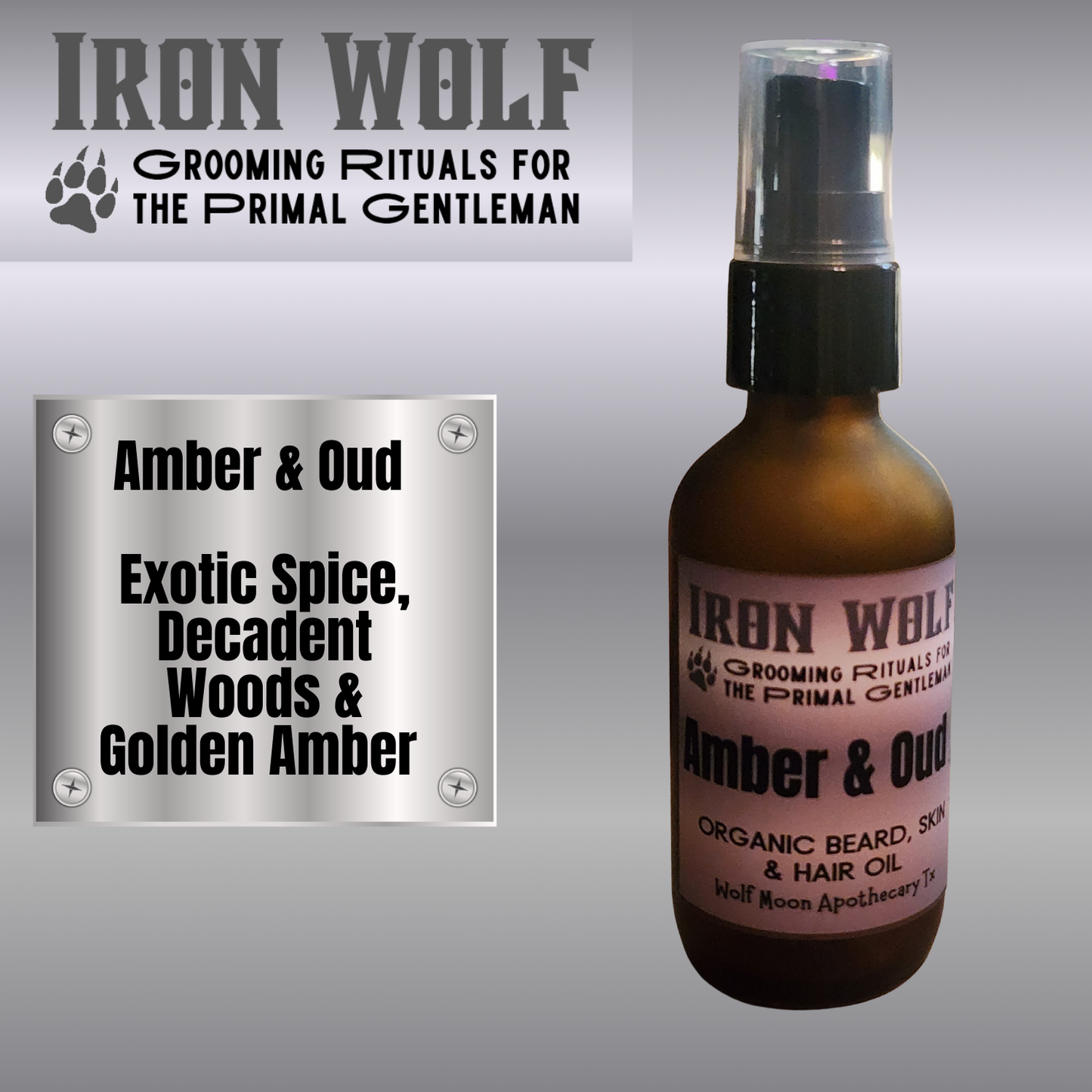 IRON WOLF Organic Beard, Skin & Hair Oil