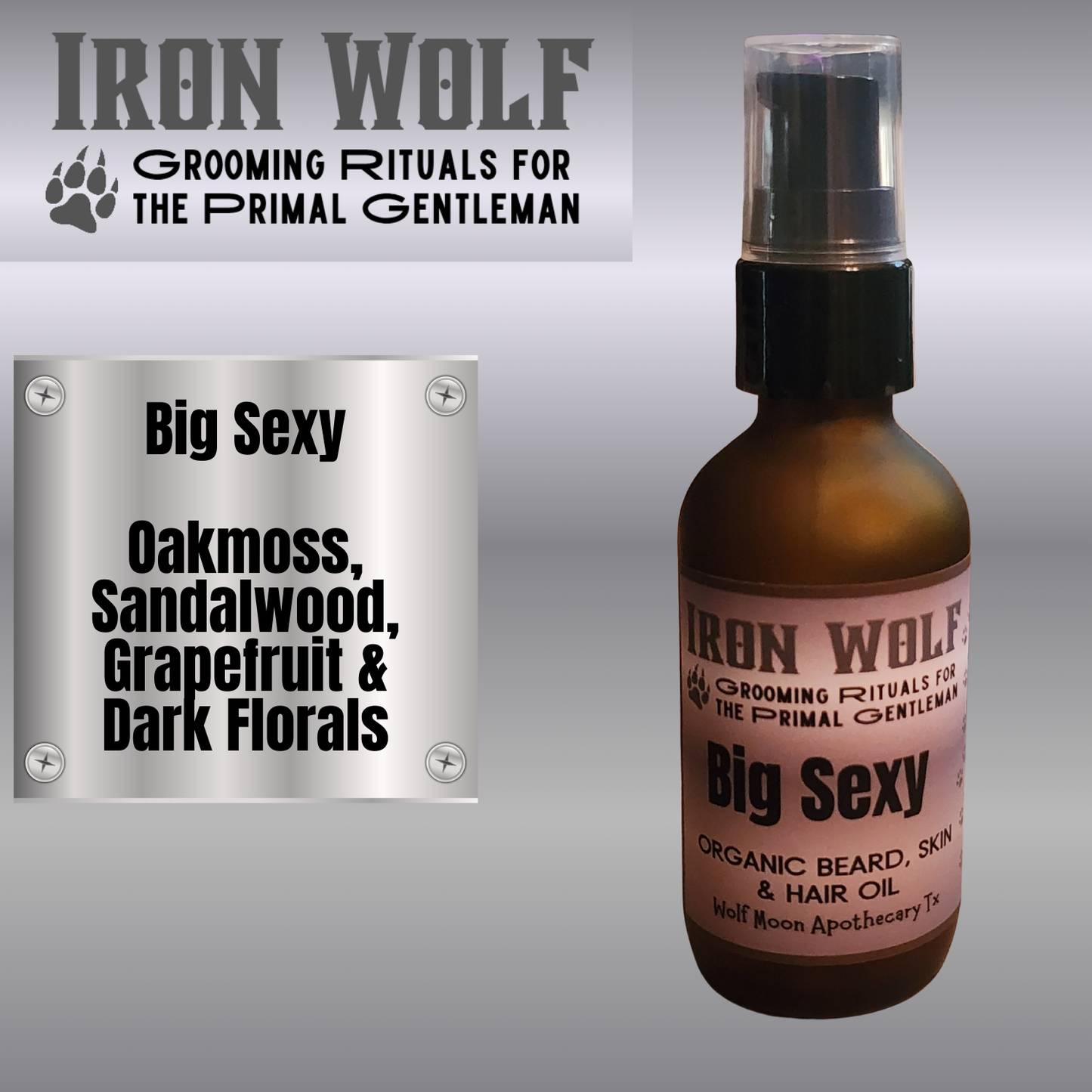 IRON WOLF Organic Beard, Skin & Hair Oil