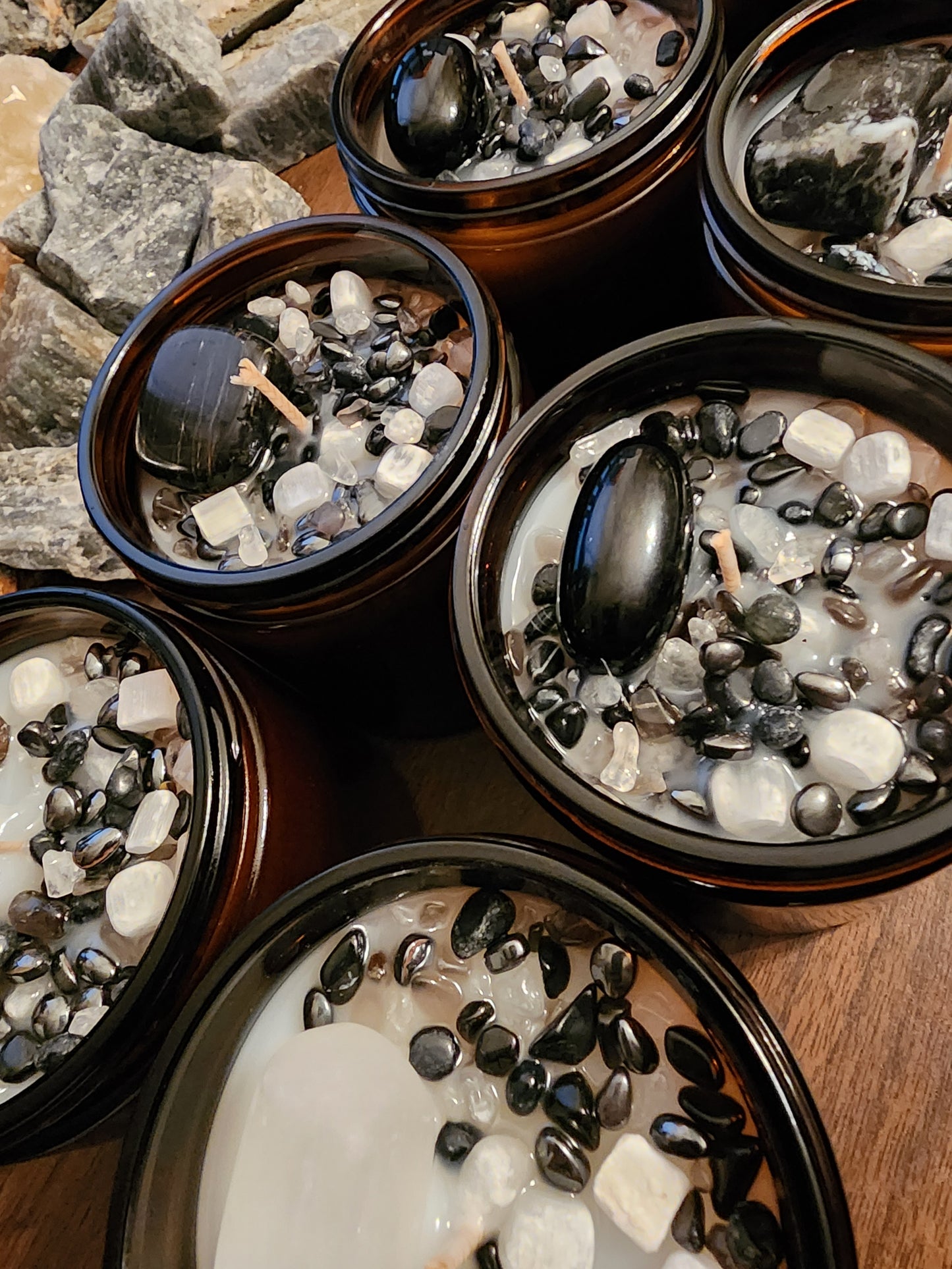 Transmute Candle with Crystals + Crystal Candles + Healing Crystals + Healing Candles + Organic Apothecary + Energy Healing + Spiritual Candles + Transmute Energy