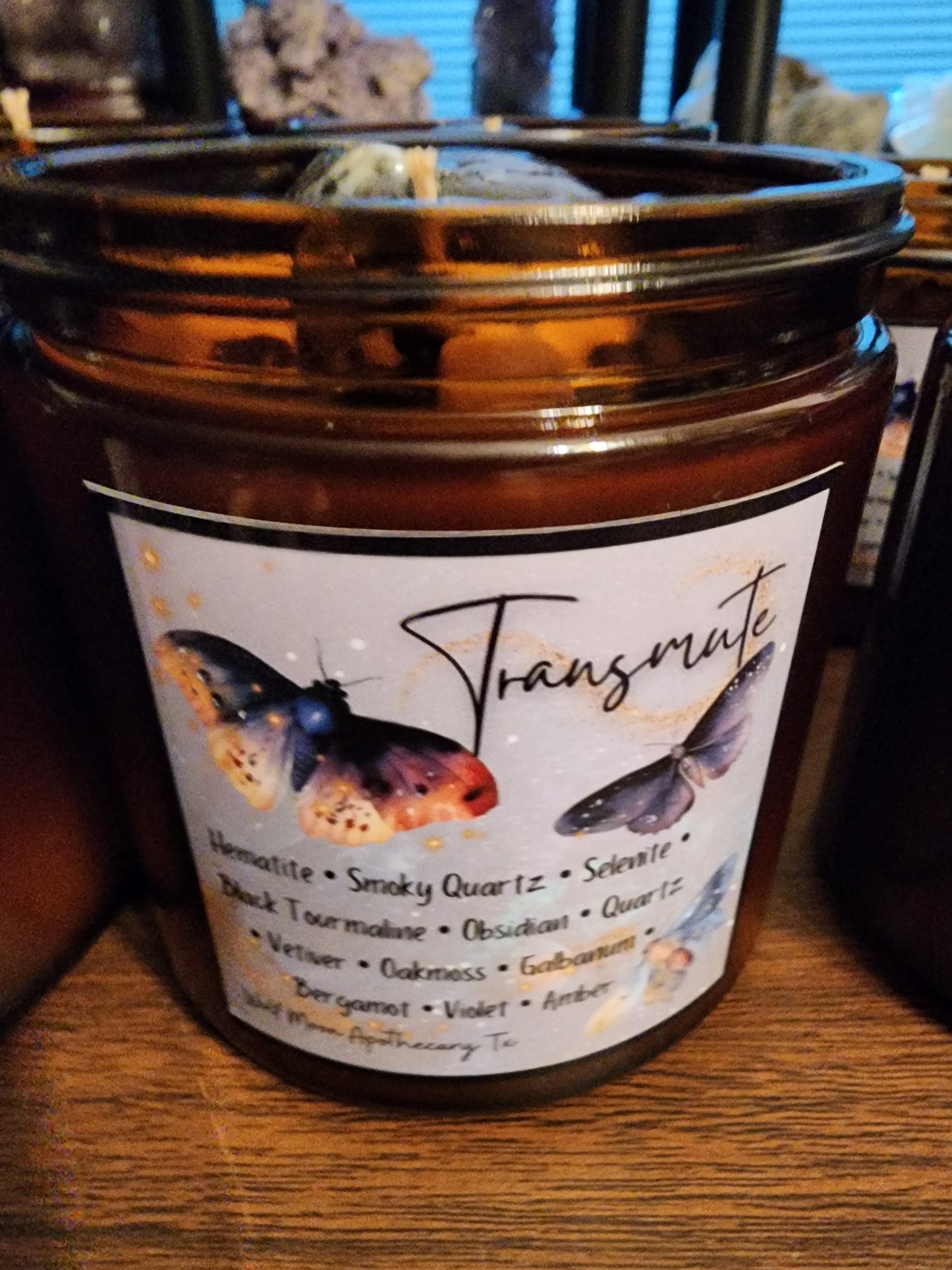 Transmute Candle with Crystals + Crystal Candles + Healing Crystals + Healing Candles + Organic Apothecary + Energy Healing + Spiritual Candles + Transmute Energy