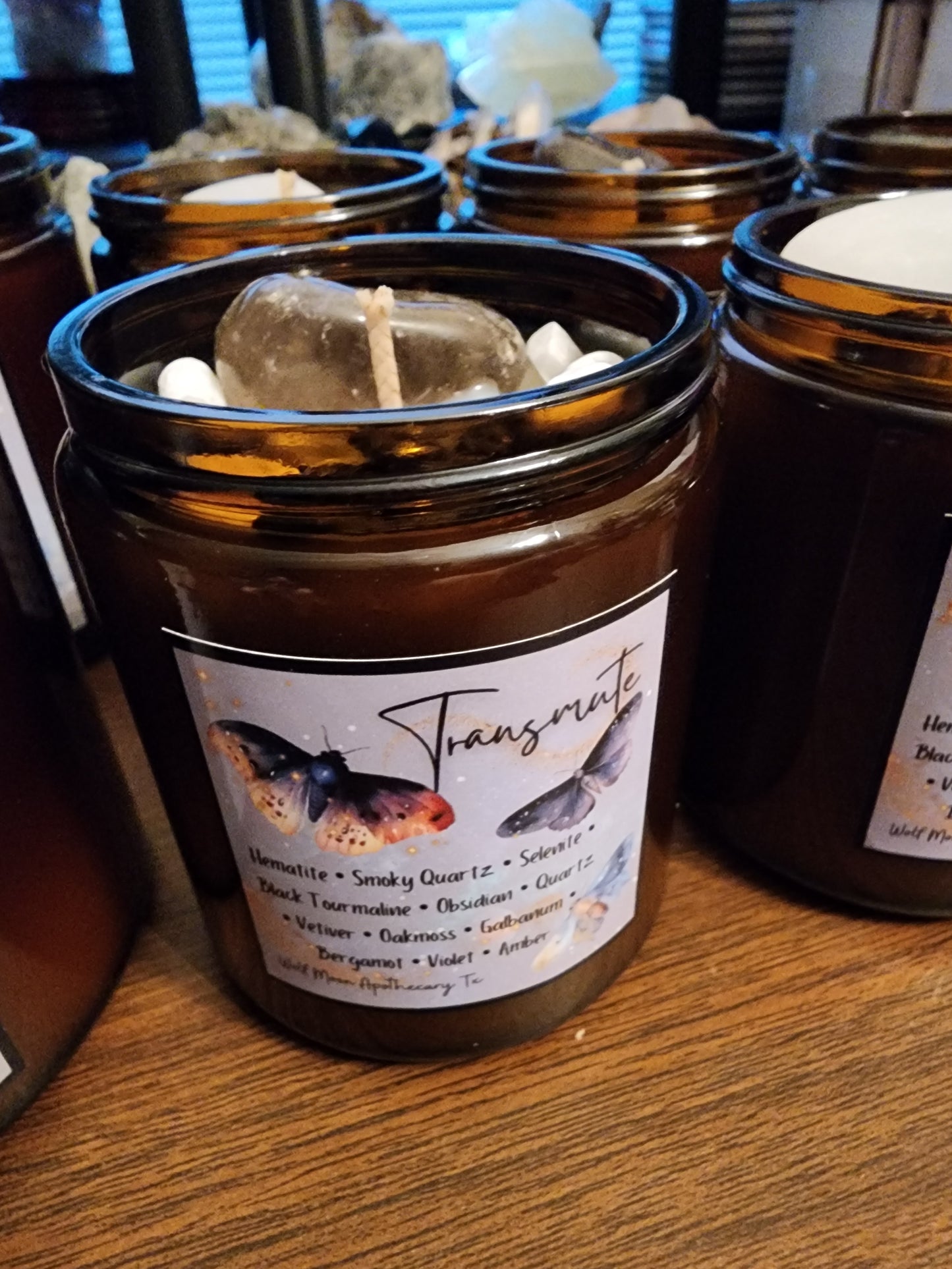 Transmute Candle with Crystals + Crystal Candles + Healing Crystals + Healing Candles + Organic Apothecary + Energy Healing + Spiritual Candles + Transmute Energy