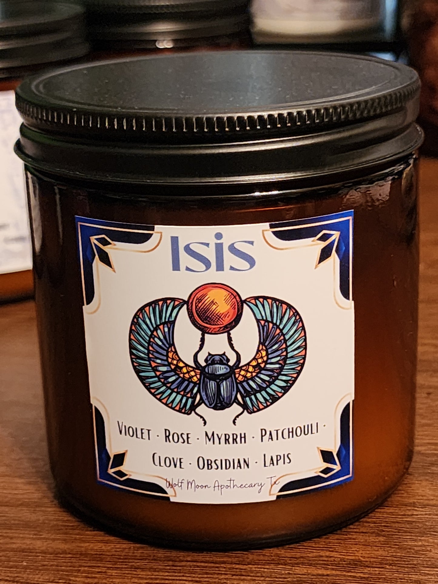Isis Candle with Crystals