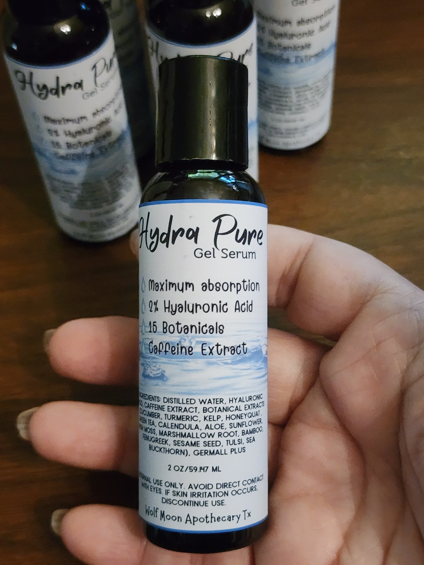 Hydra PURE | Hyaluronic Acid Gel Serum | Natural Organic Botanicals | Caffeine Extract | Extreme Hydration