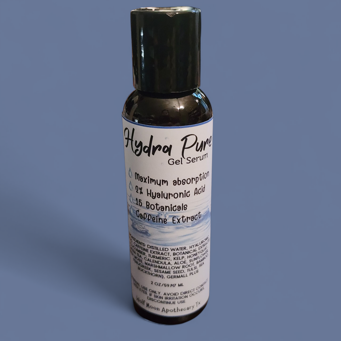 Hydra PURE | Hyaluronic Acid Gel Serum | Natural Organic Botanicals | Caffeine Extract | Extreme Hydration