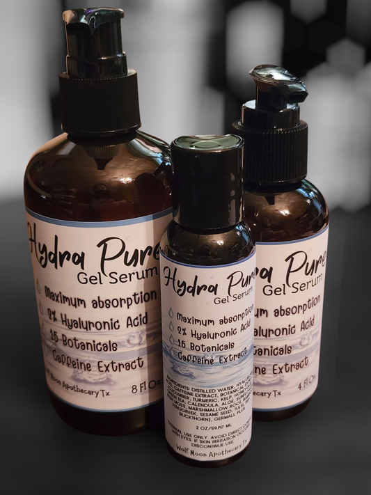 Hydra PURE | Hyaluronic Acid Gel Serum | Natural Organic Botanicals | Caffeine Extract | Extreme Hydration