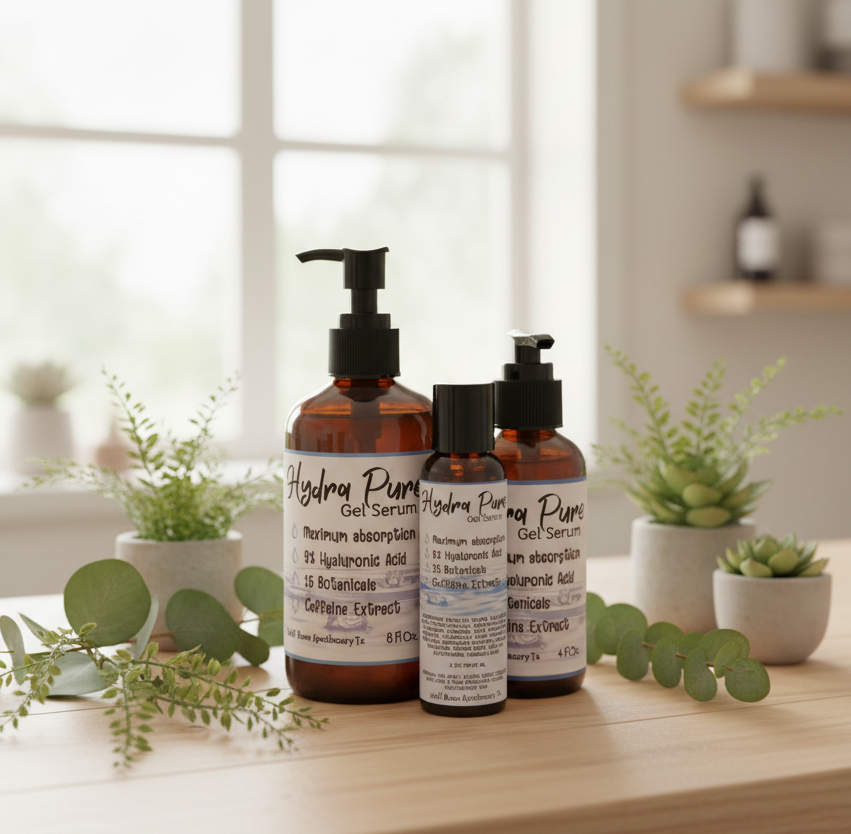 Hydra PURE | Hyaluronic Acid Gel Serum | Natural Organic Botanicals | Caffeine Extract | Extreme Hydration