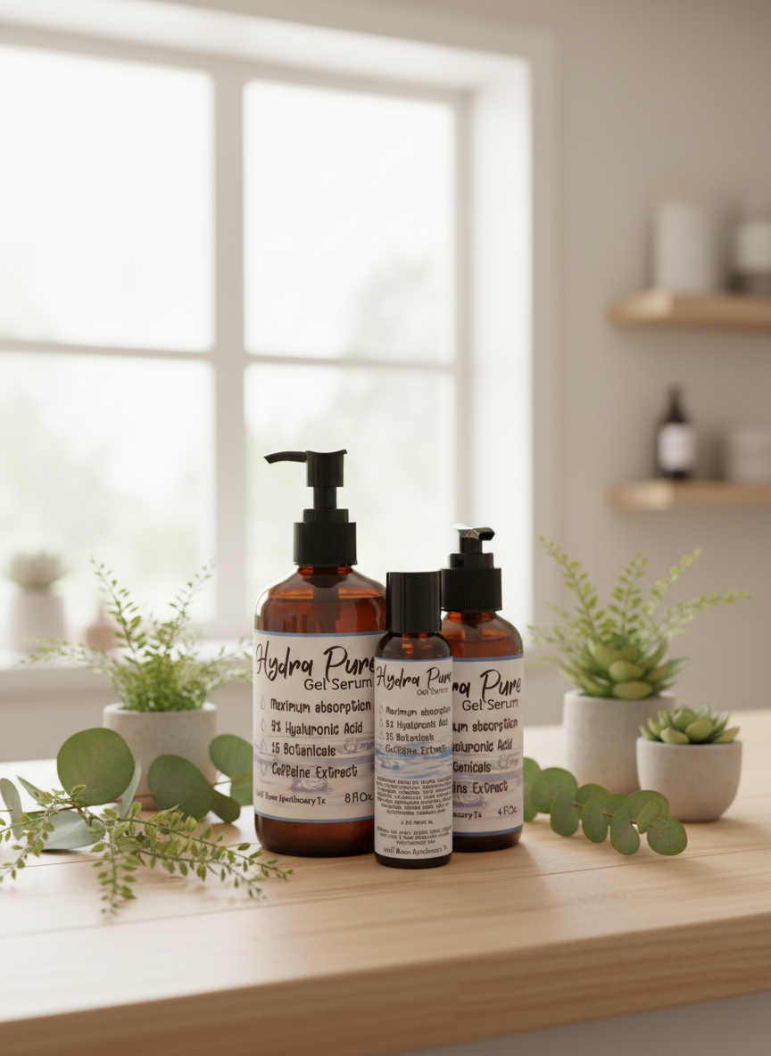 Hydra PURE | Hyaluronic Acid Gel Serum | Natural Organic Botanicals | Caffeine Extract | Extreme Hydration