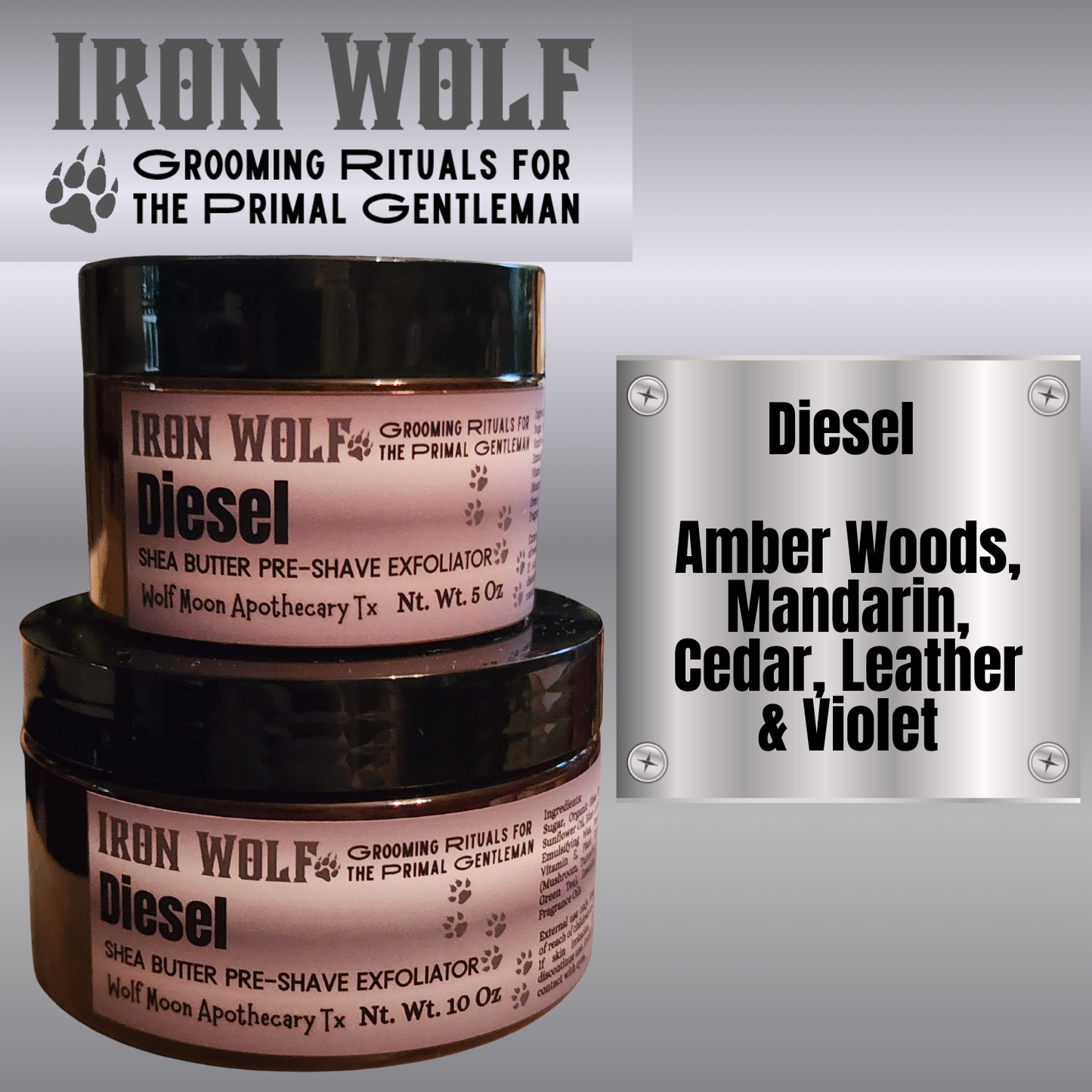 IRON WOLF Organic Shea Butter Pre-Shave Exfoliator