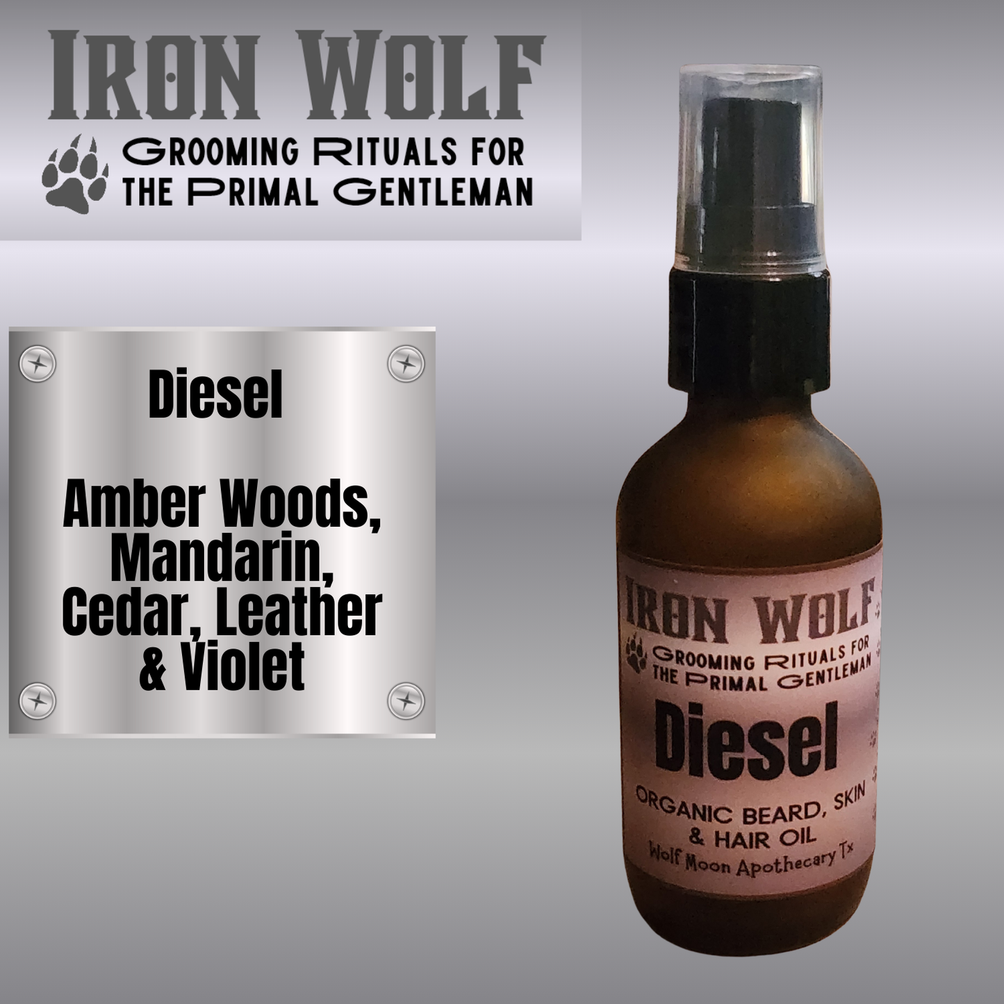 IRON WOLF Organic Beard, Skin & Hair Oil