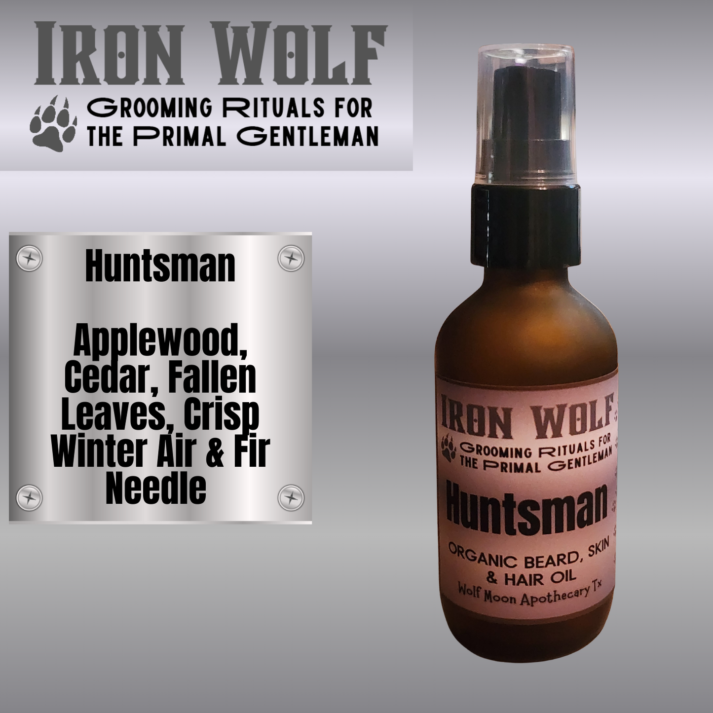 IRON WOLF Organic Beard, Skin & Hair Oil