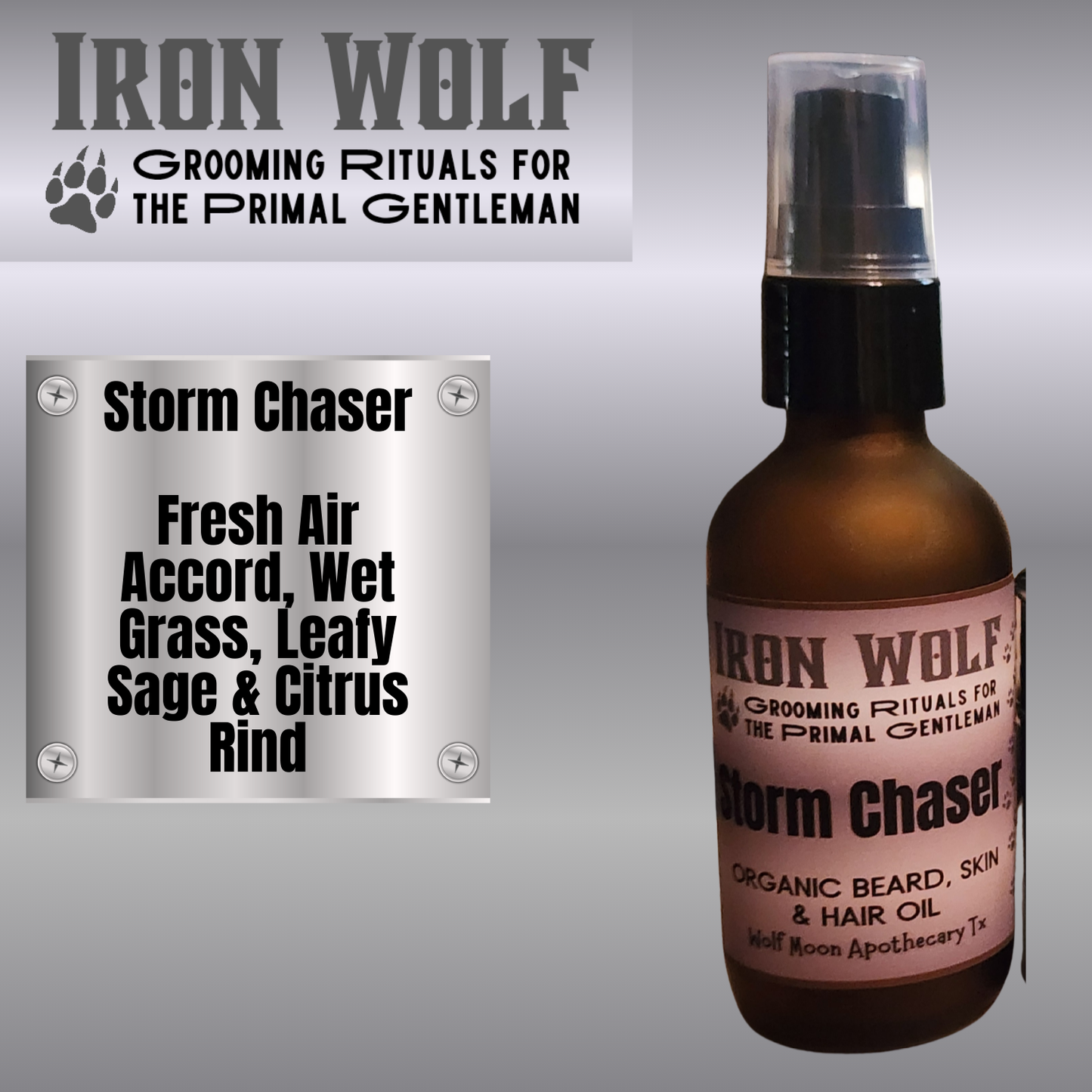 IRON WOLF Organic Beard, Skin & Hair Oil