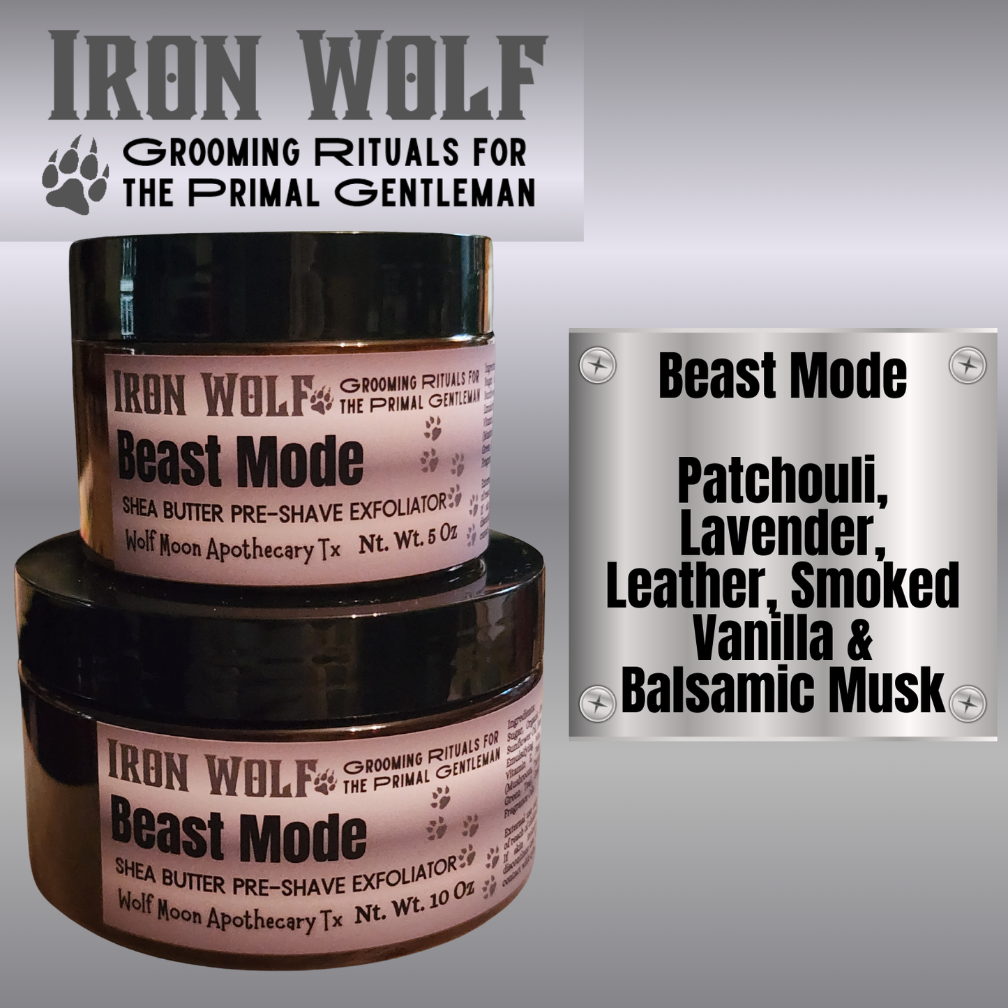 IRON WOLF Organic Shea Butter Pre-Shave Exfoliator