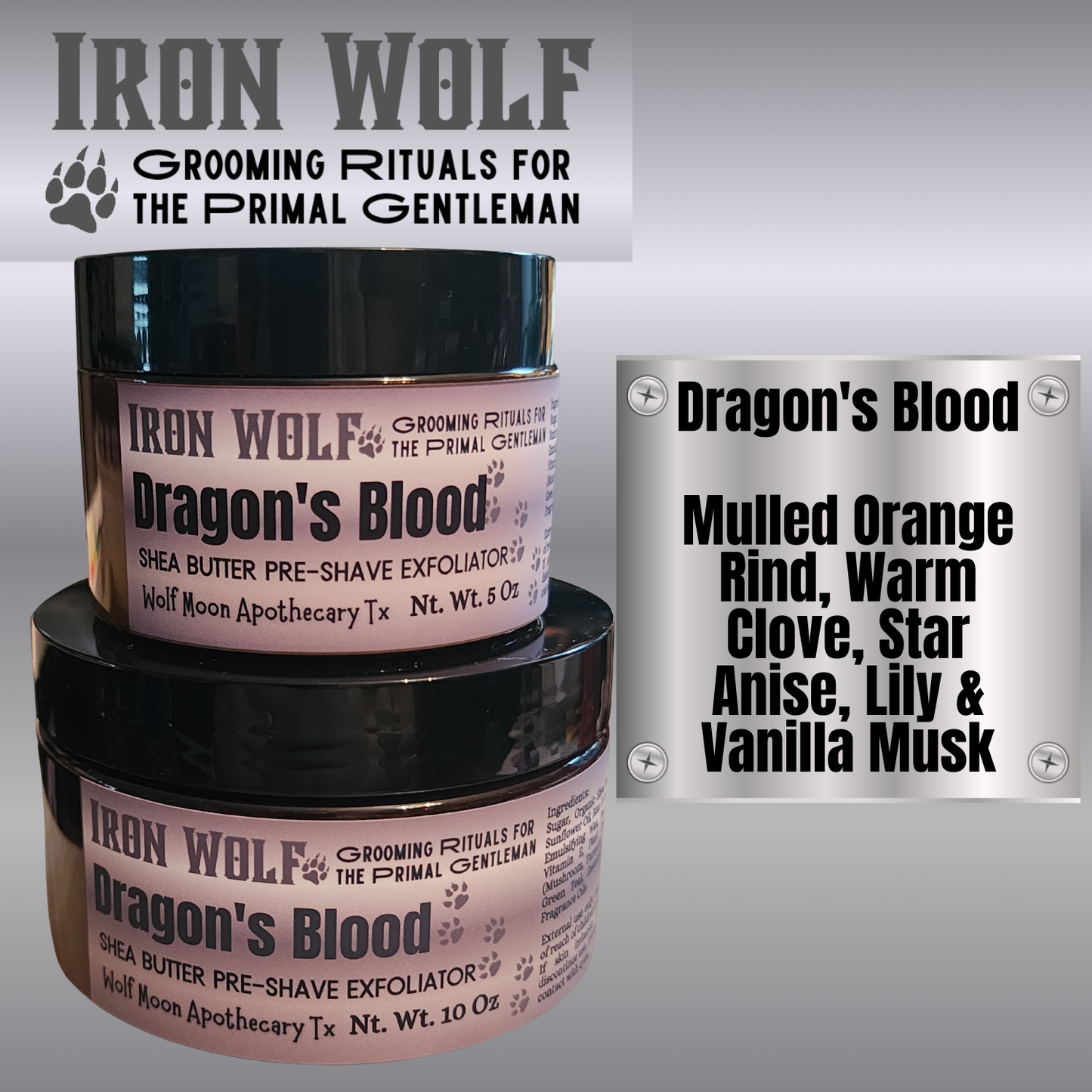 IRON WOLF Organic Shea Butter Pre-Shave Exfoliator
