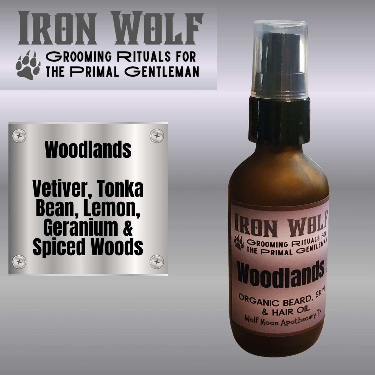 IRON WOLF Organic Beard, Skin & Hair Oil