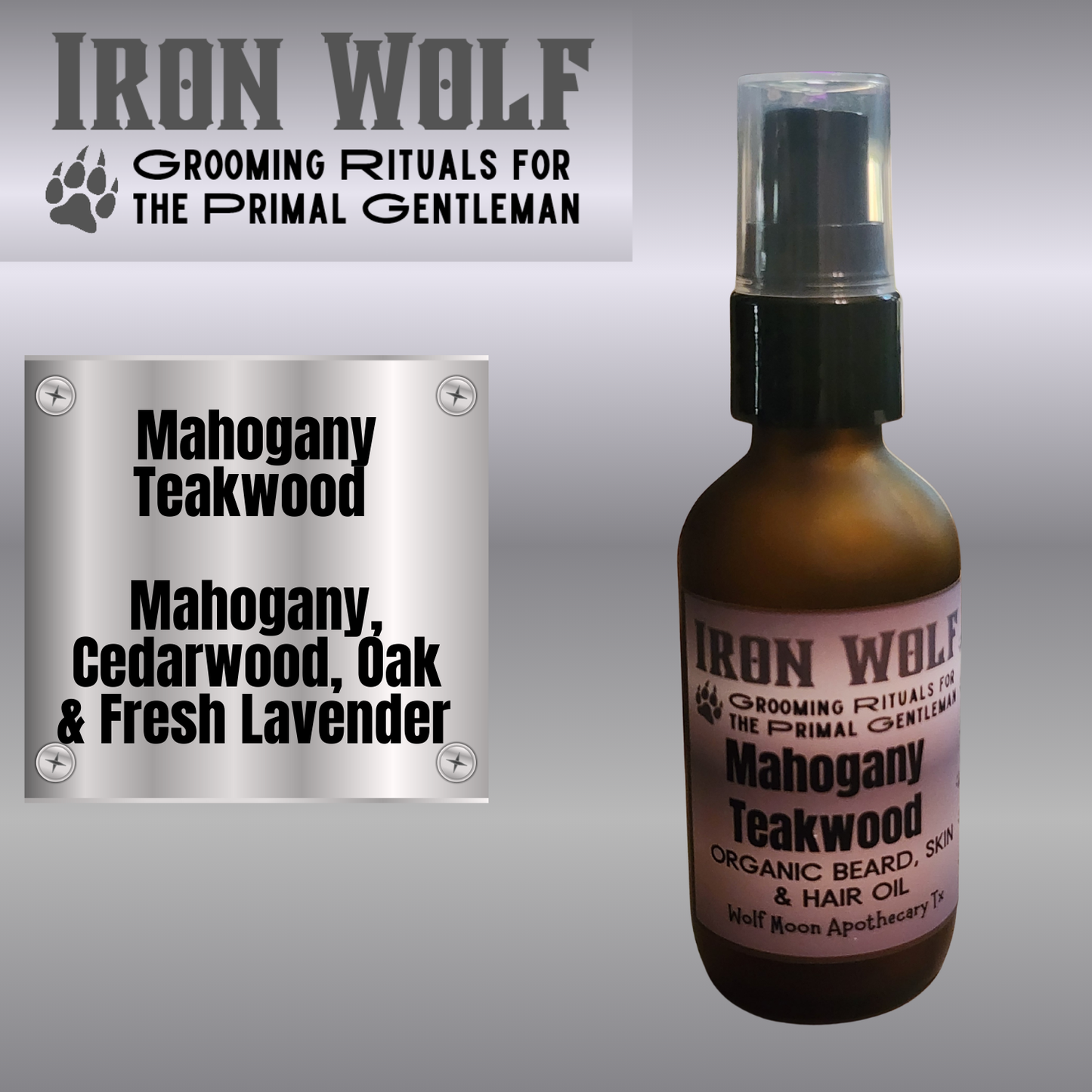 IRON WOLF Organic Beard, Skin & Hair Oil