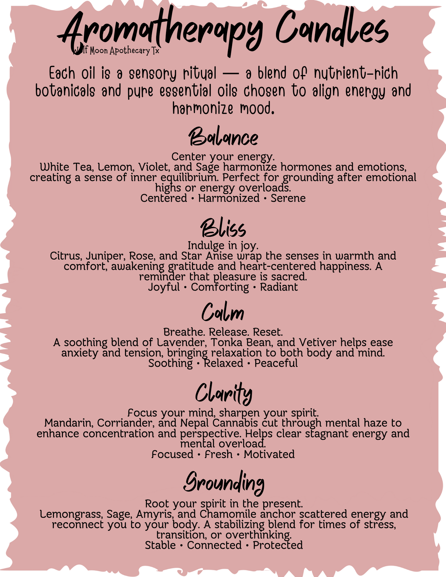 Aromatherapy | Hand-Poured Candles in 9 Oz Amber Jars | Organic Coconut Wax Blend | Cotton Core Wicks