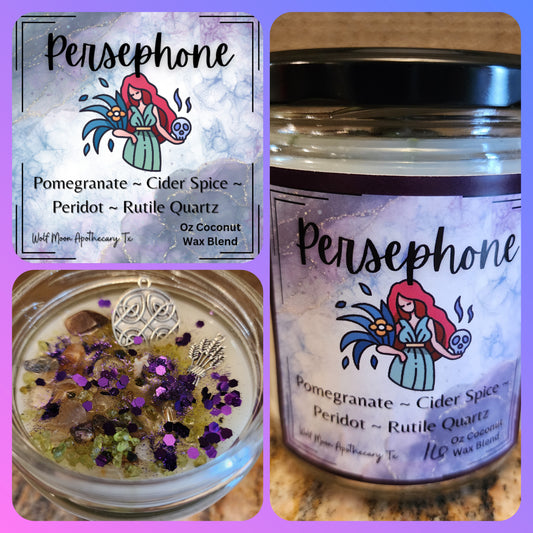 Persephone Candle with Crystals
