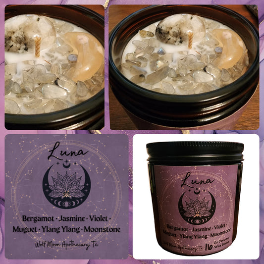 Luna Candle with Crystals