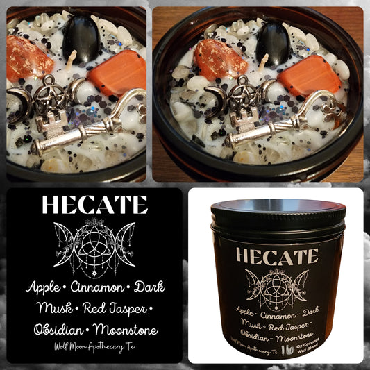 Hecate Candle with Crystals