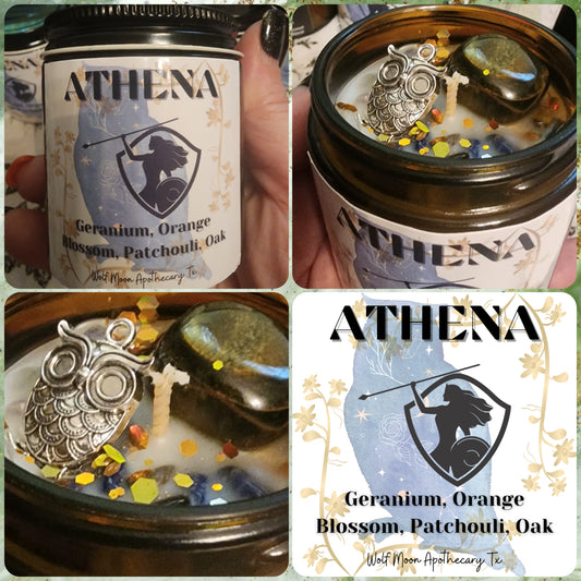 Athena Candle with Crystals