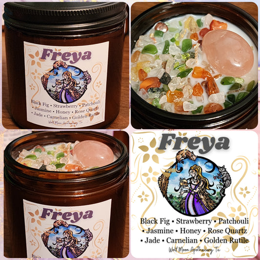 Freya Candle with Crystals