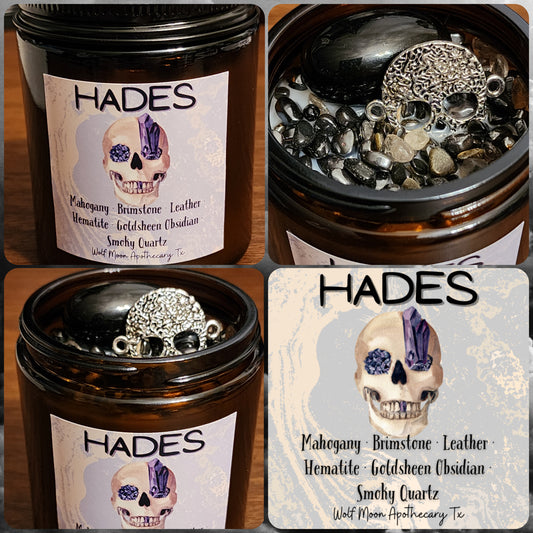 Hades Candle with Crystals